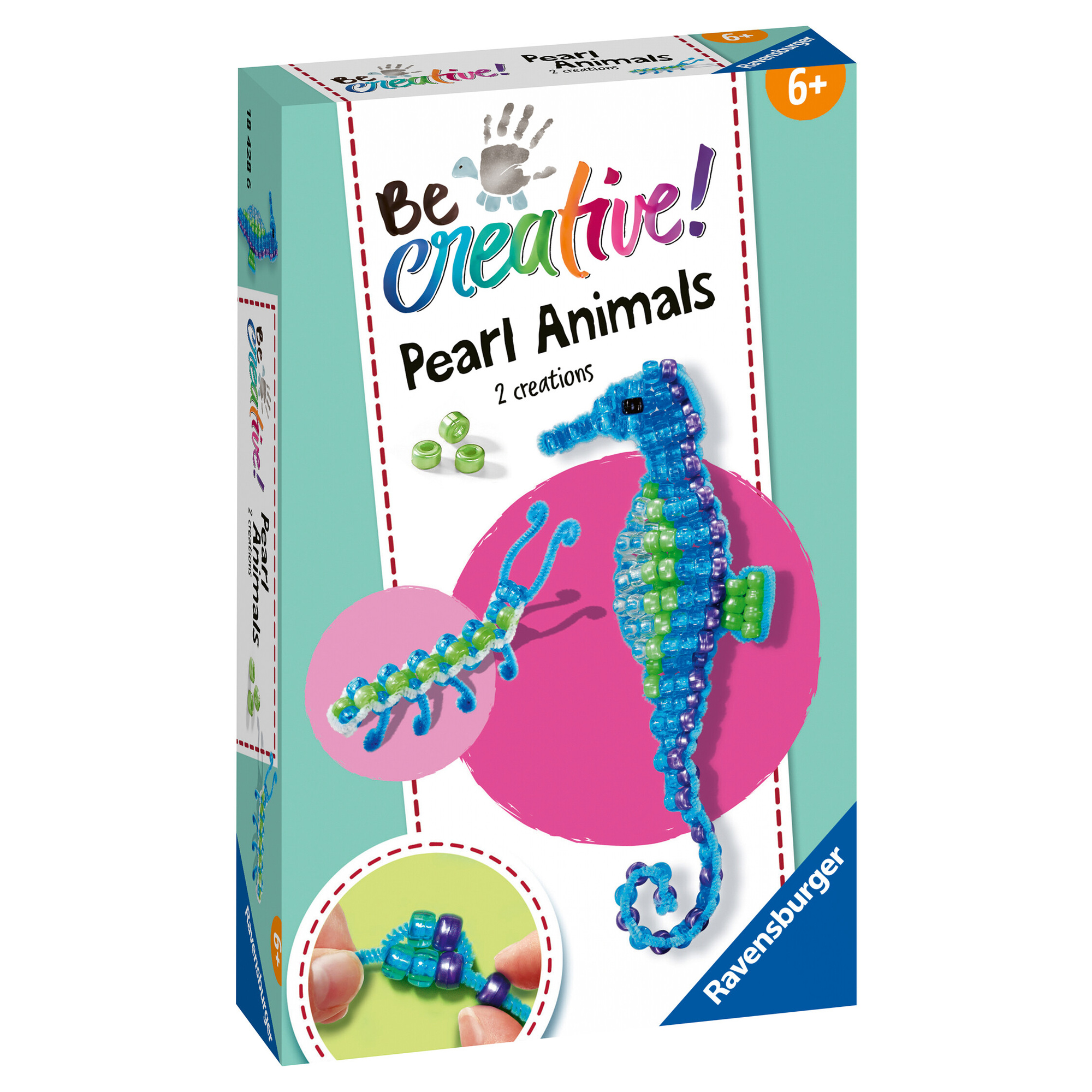 Ravensburger - be creative: animali di perline cavalluccio marino, 6+ - RAVENSBURGER