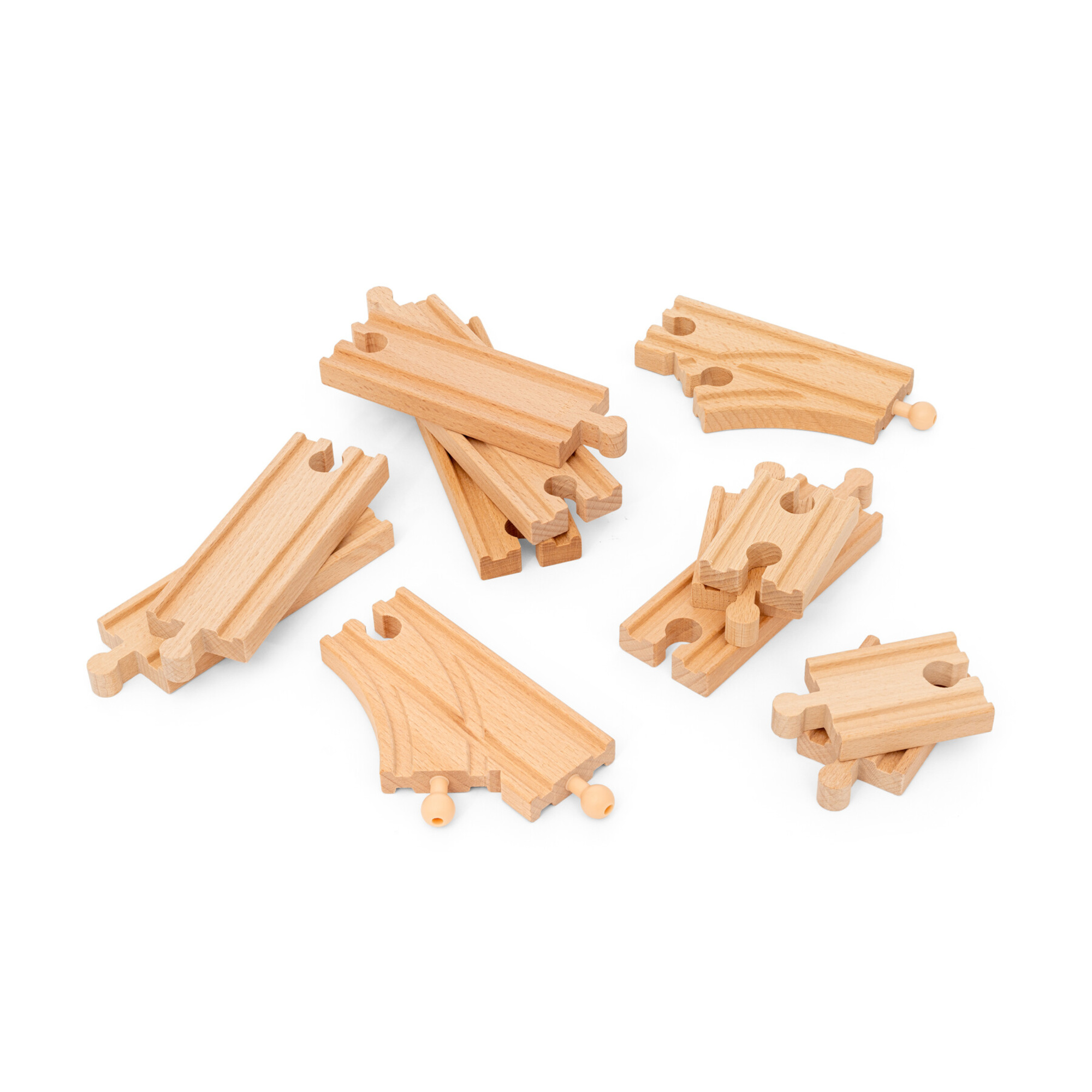 Brio world – pacchetto di espansione starter - set di binari in legno per ferrovia da 12 pezzi, 3+ - BRIO