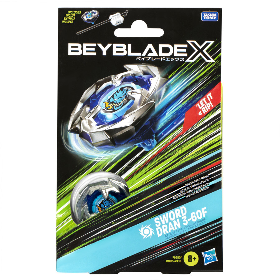 Hasbro beyblade x, starter pack top, assortimento di 1 trottola e 1 lanciatore - BEYBLADE