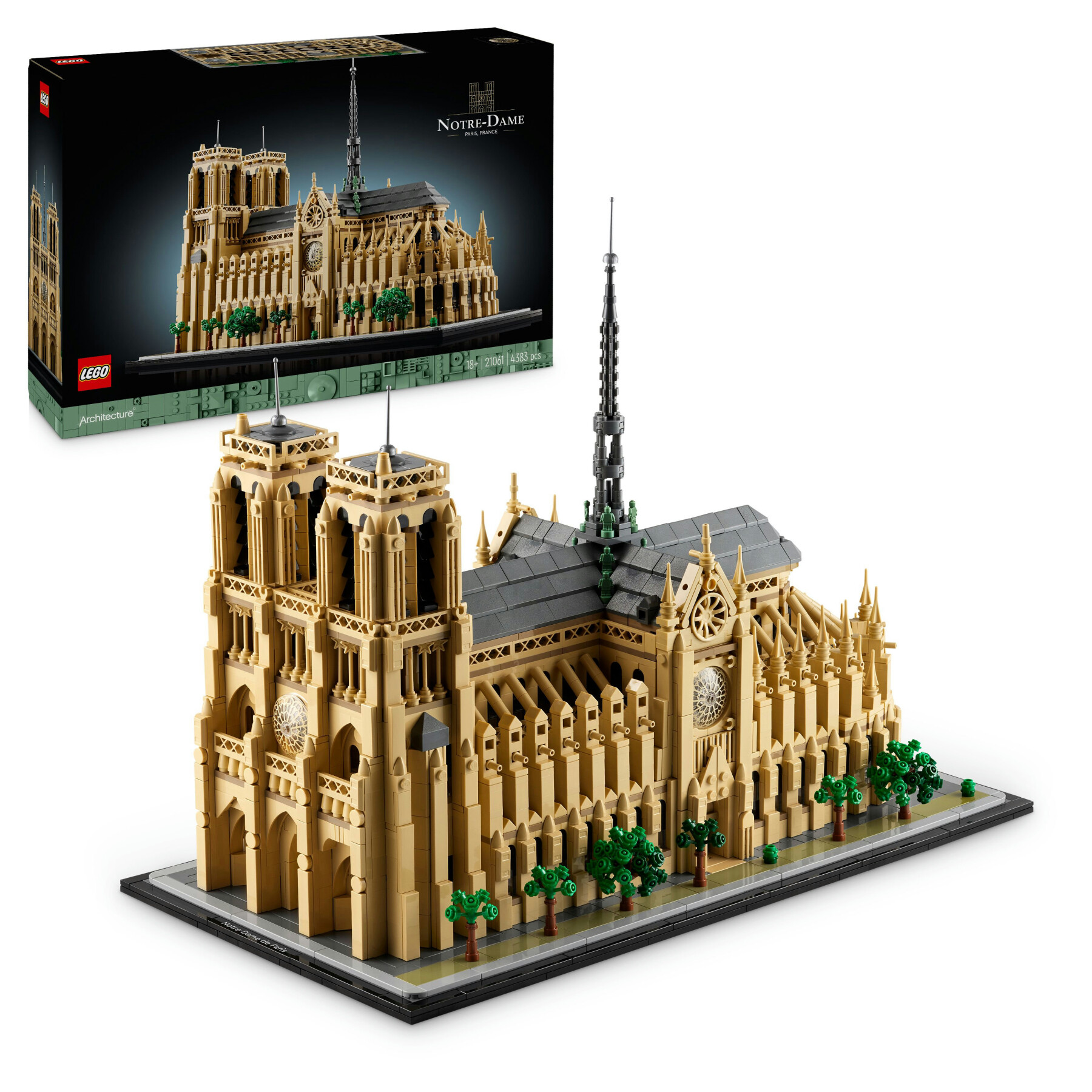 Lego architecture 21061 notre-dame de paris, kit modellismo per adulti di monumento da collezione, regalo per mamma o papà - LEGO ARCHITECTURE