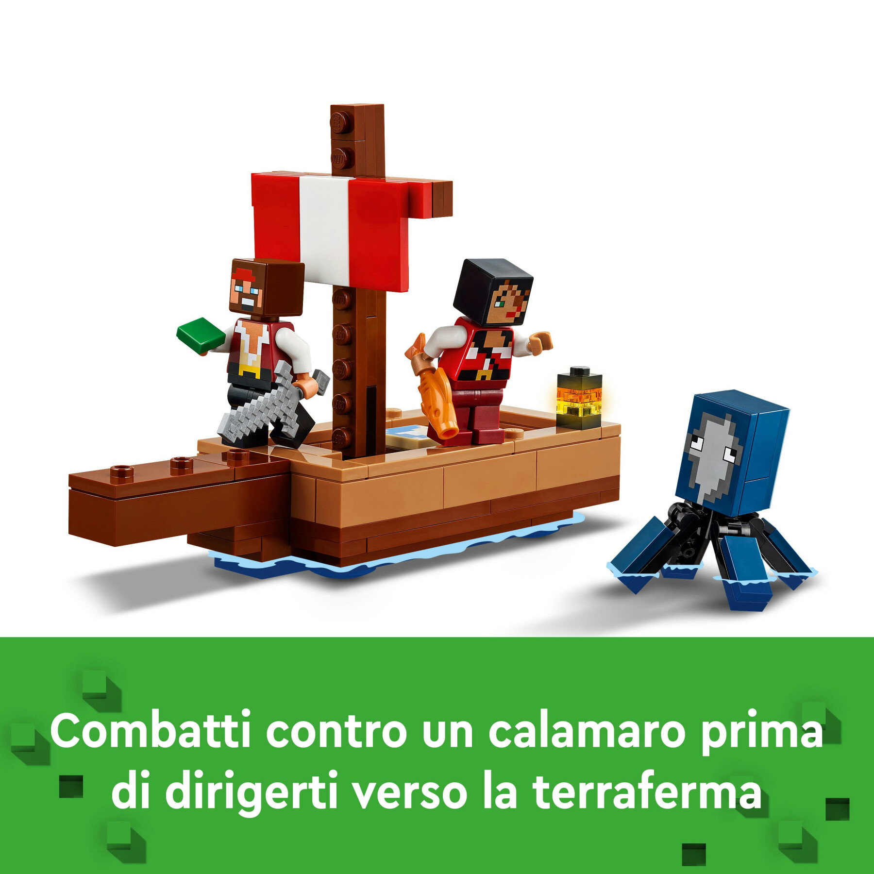 Lego minecraft 21259 il viaggio del galeone dei pirati, barca giocattolo da costruire con personaggi, giochi per bambini 8+ - MINECRAFT