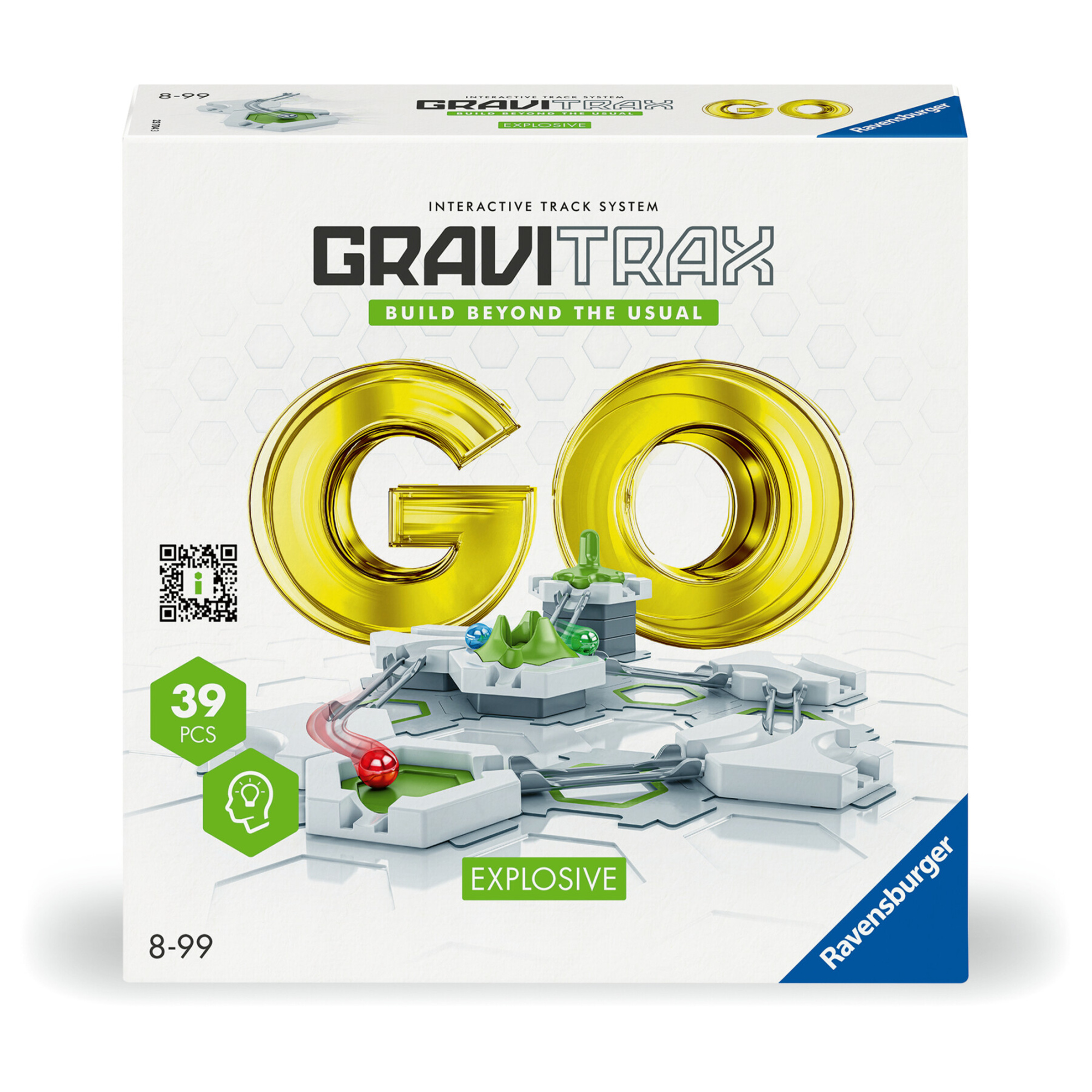 Ravensburger gravitrax go explosive, pista di biglie, gioco innovativo ed educativo stem, 8+ anni, set compatto - GRAVITRAX
