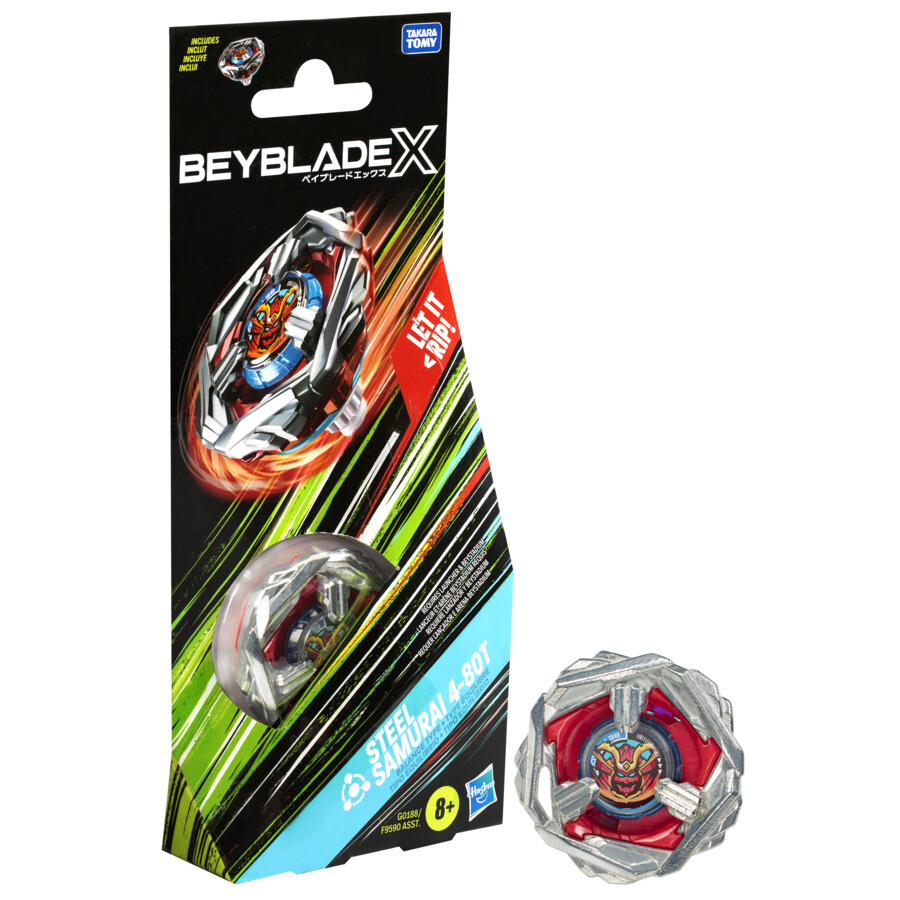 Hasbro beyblade x, booster single top, assortimento di trottole beyblade, inclusa 1 trottola beyblade x - BEYBLADE