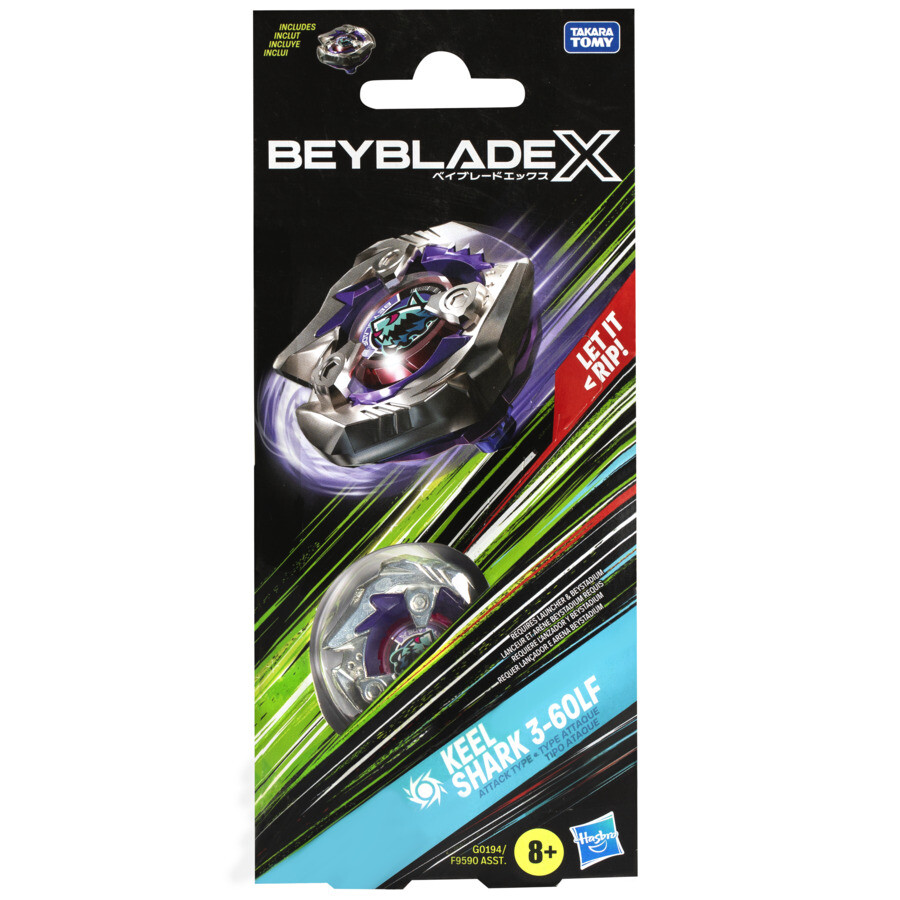 Hasbro beyblade x, booster single top, assortimento di trottole beyblade, inclusa 1 trottola beyblade x - BEYBLADE