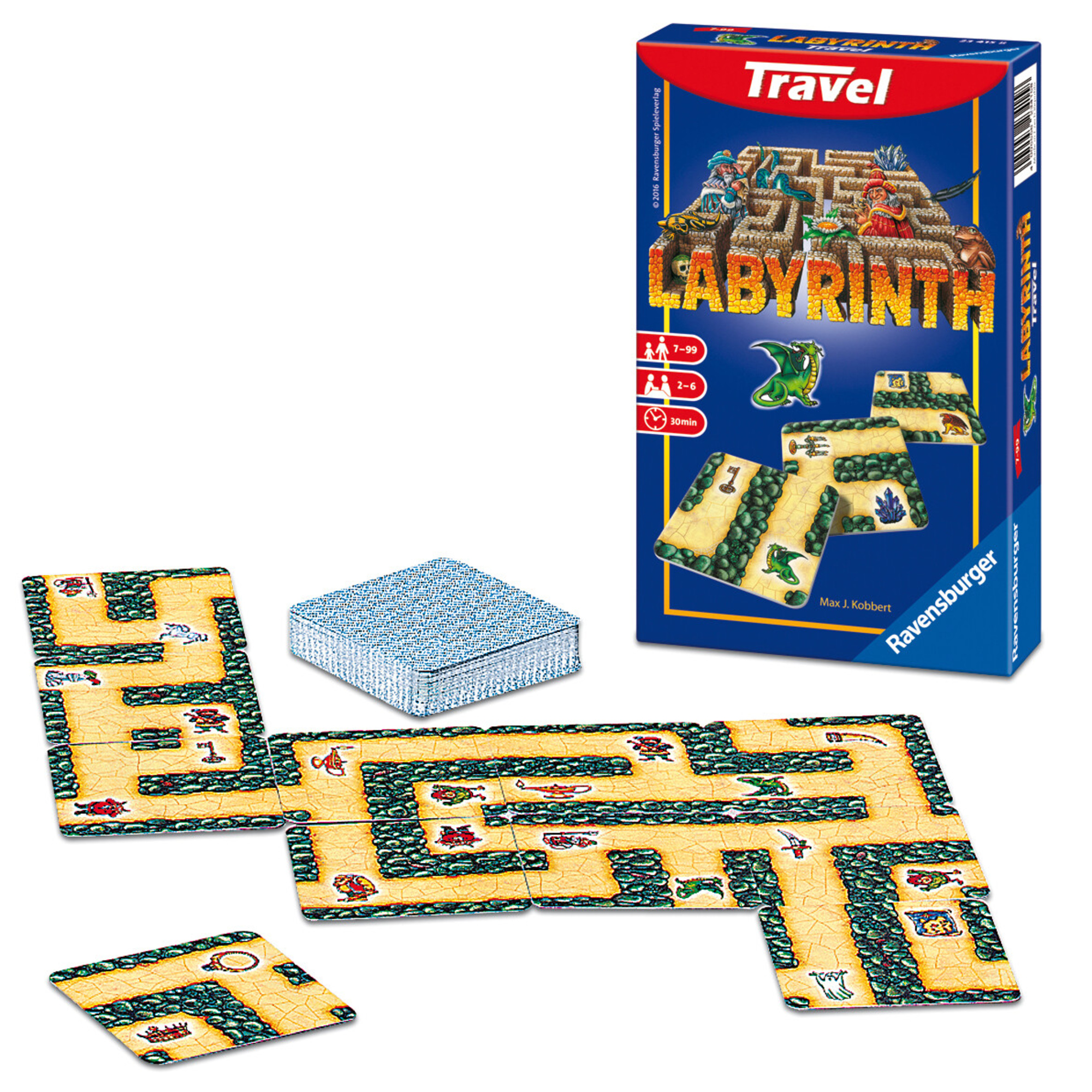 Ravensburger - labyrinth travel edition, gioco di carte tascabile, 2-6 giocatori, 7+ anni - 