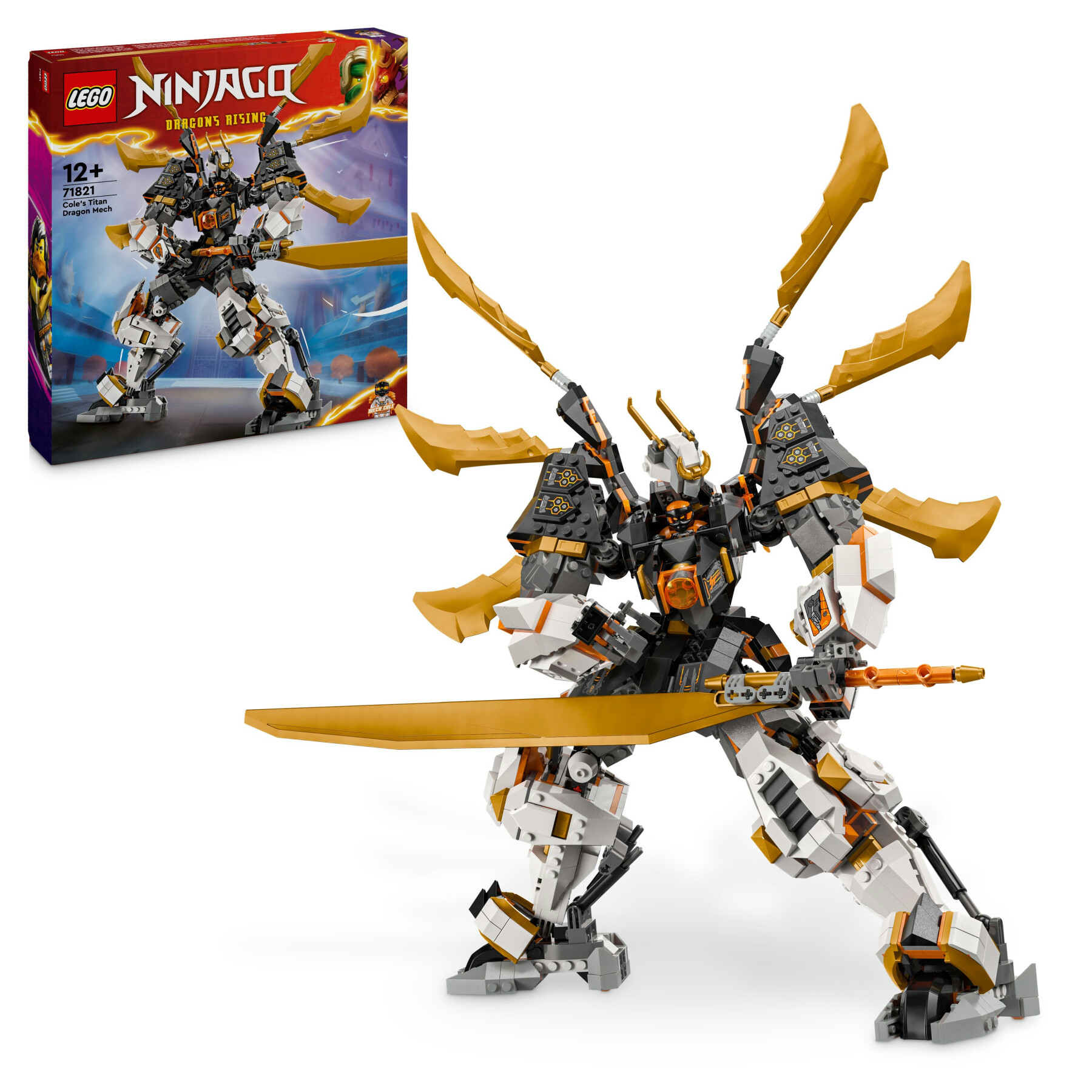 Lego ninjago 71821 mech drago titanio di cole, grande set di giochi per bambini 12+ con spada giocattolo e 1 minifigure - LEGO NINJAGO