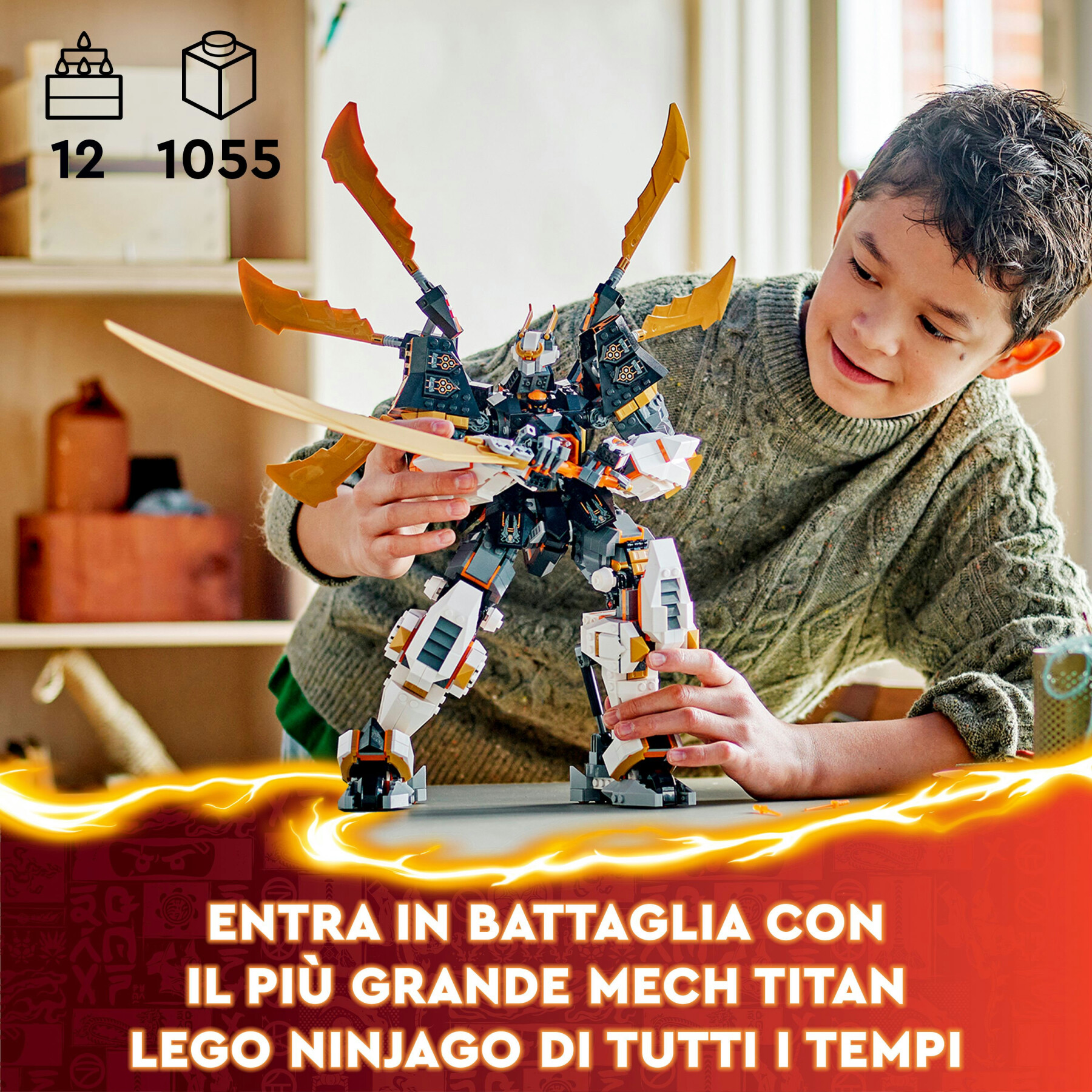 Lego ninjago 71821 mech drago titanio di cole, grande set di giochi per bambini 12+ con spada giocattolo e 1 minifigure - LEGO NINJAGO