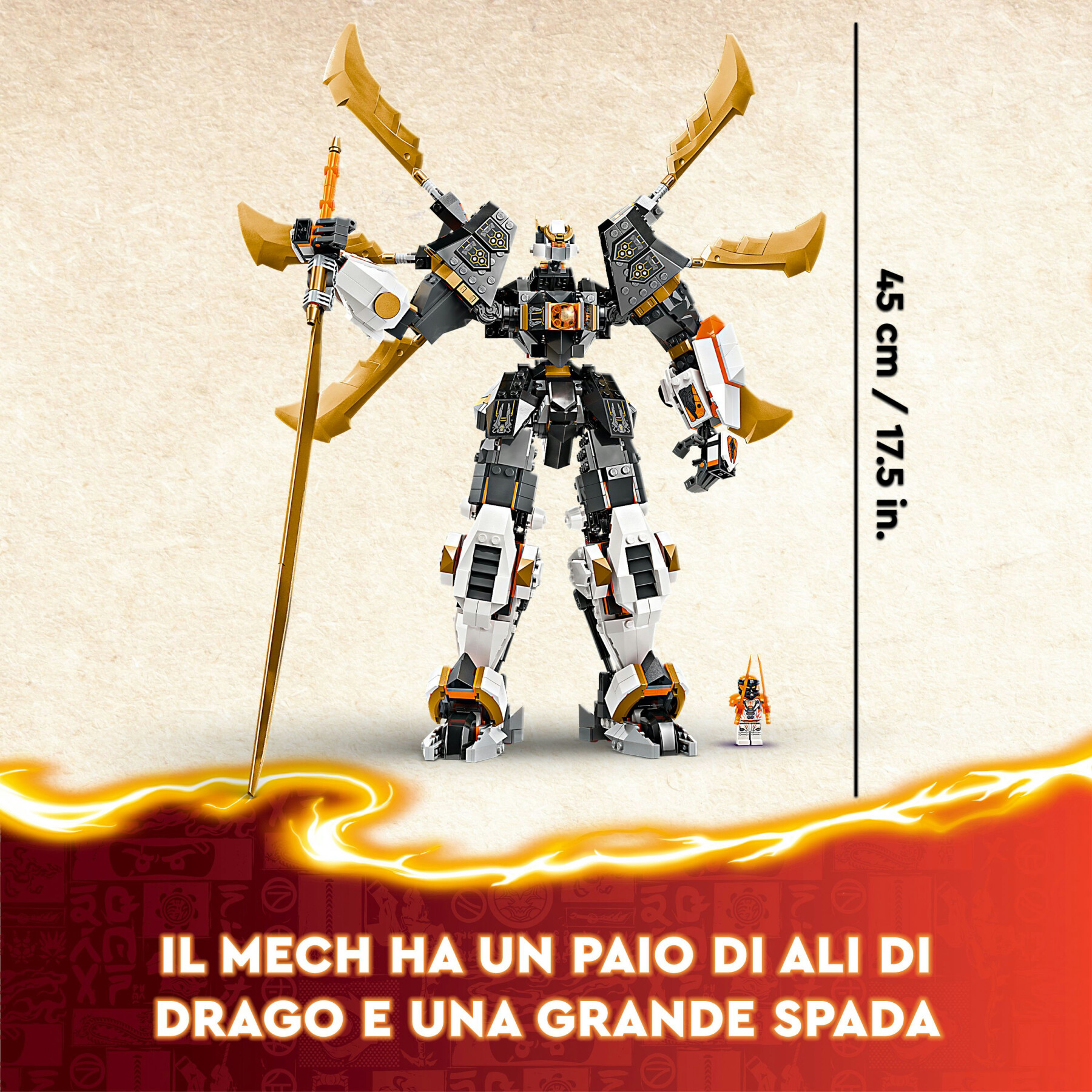 Lego ninjago 71821 mech drago titanio di cole, grande set di giochi per bambini 12+ con spada giocattolo e 1 minifigure - LEGO NINJAGO