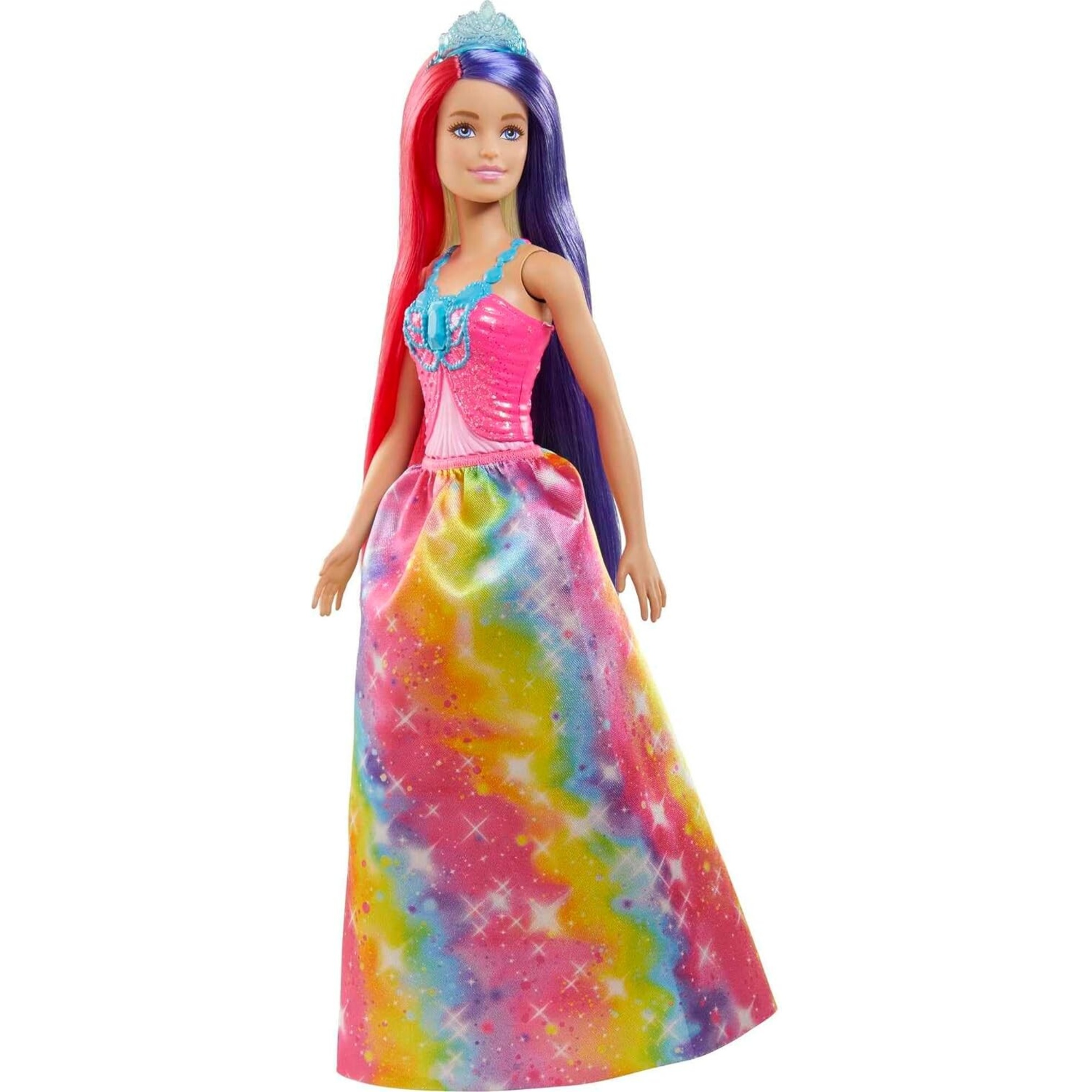 Barbie dreamtopia bambola royal da circa 30cm con lunghissimi capelli fantasia e accessori, giocattolo per bambini 3+anni - gtf38 - Barbie