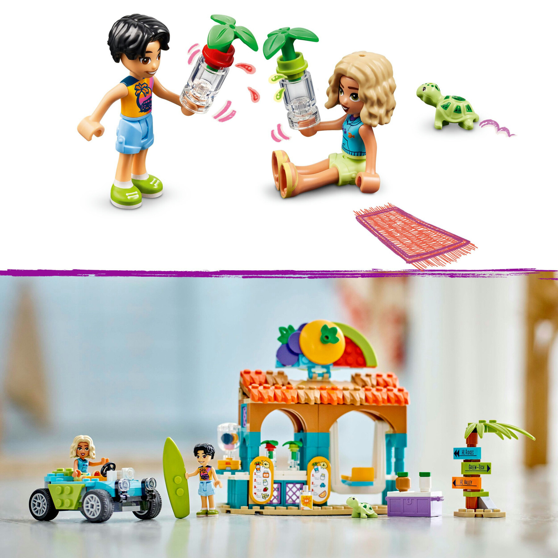 Lego friends 42625 bancarella dei frullati sulla spiaggia, giochi per bambini 6+ con 2 mini bamboline, buggy e cibo giocattolo - LEGO FRIENDS