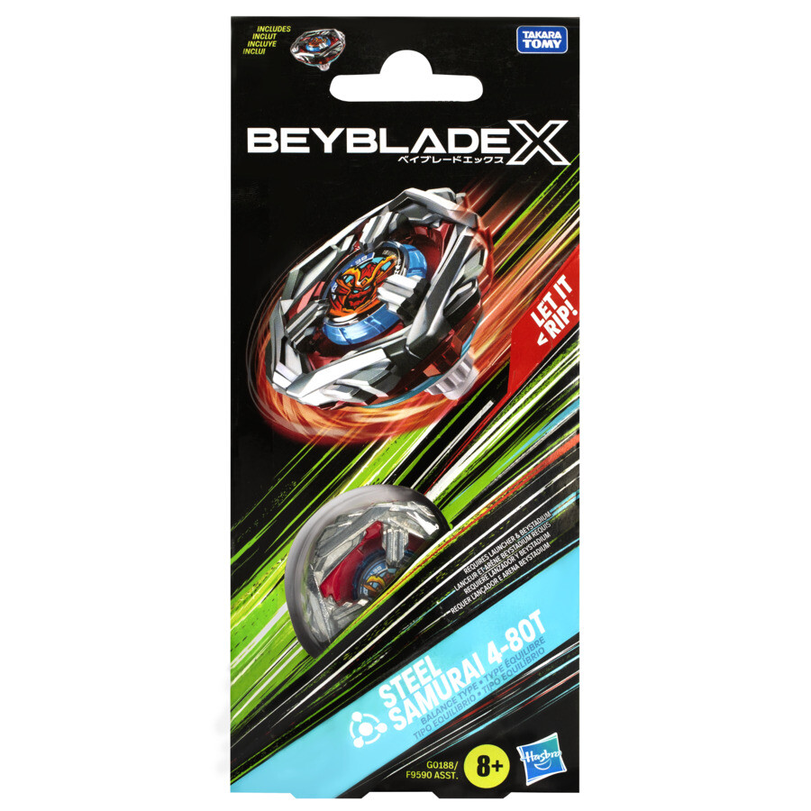 Hasbro beyblade x, booster single top, assortimento di trottole beyblade, inclusa 1 trottola beyblade x - BEYBLADE