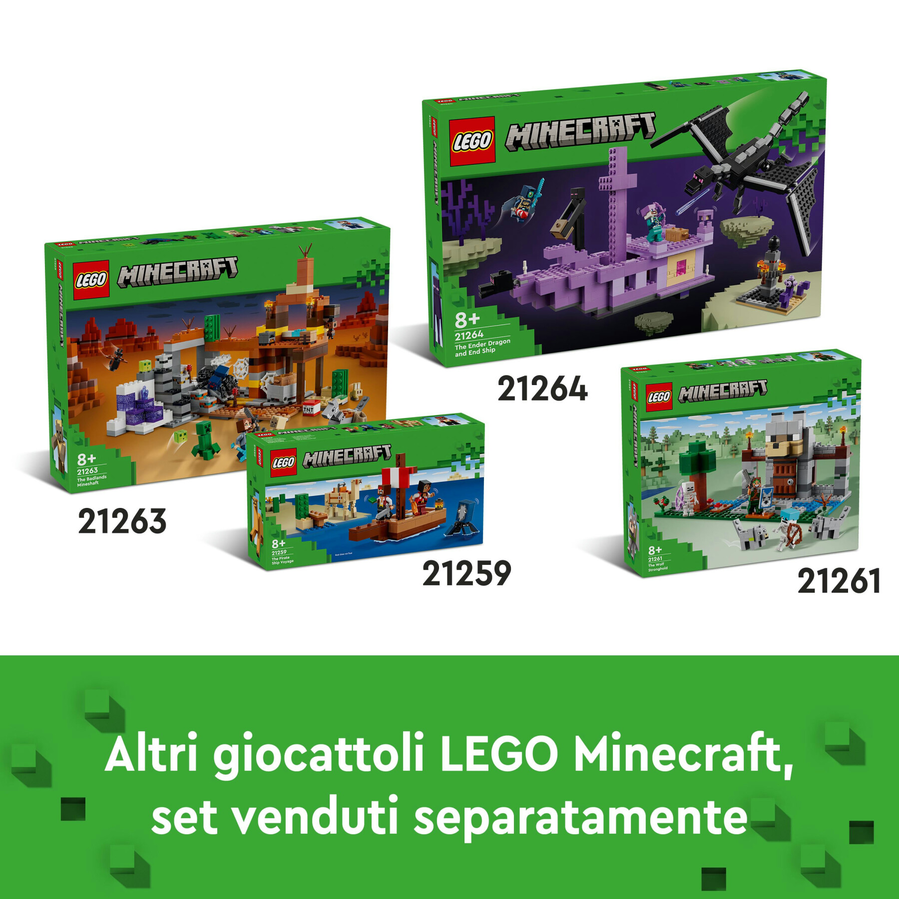 Lego minecraft 21260 il giardino del ciliegio in fiore, modello di bioma con 1 personaggio e animali, giochi per bambini 8+ - MINECRAFT