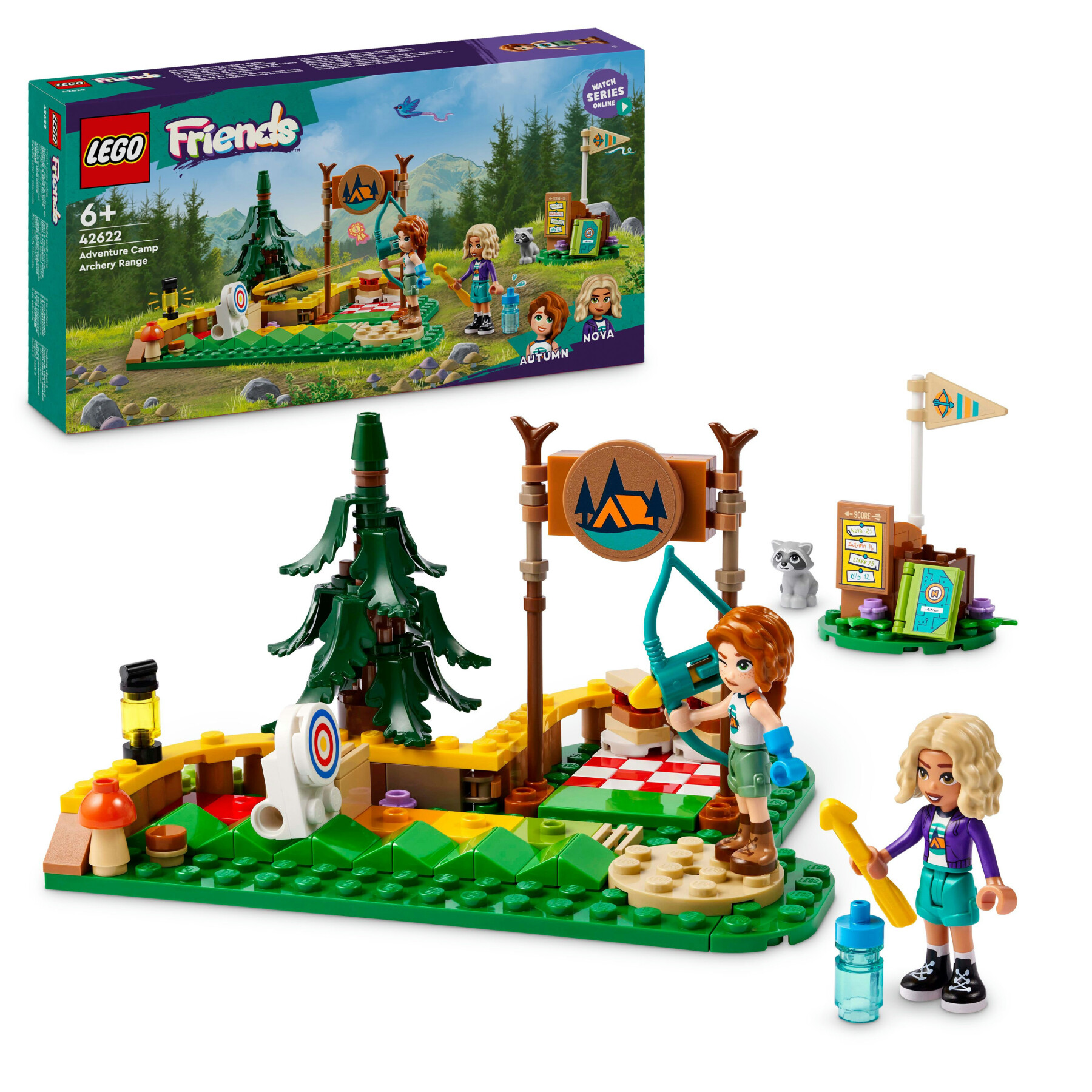 Lego friends 42622 tiro con l'arco al campo avventure, giochi sportivi per bambini 6+ con frecce giocattolo e 2 mini bamboline - LEGO FRIENDS