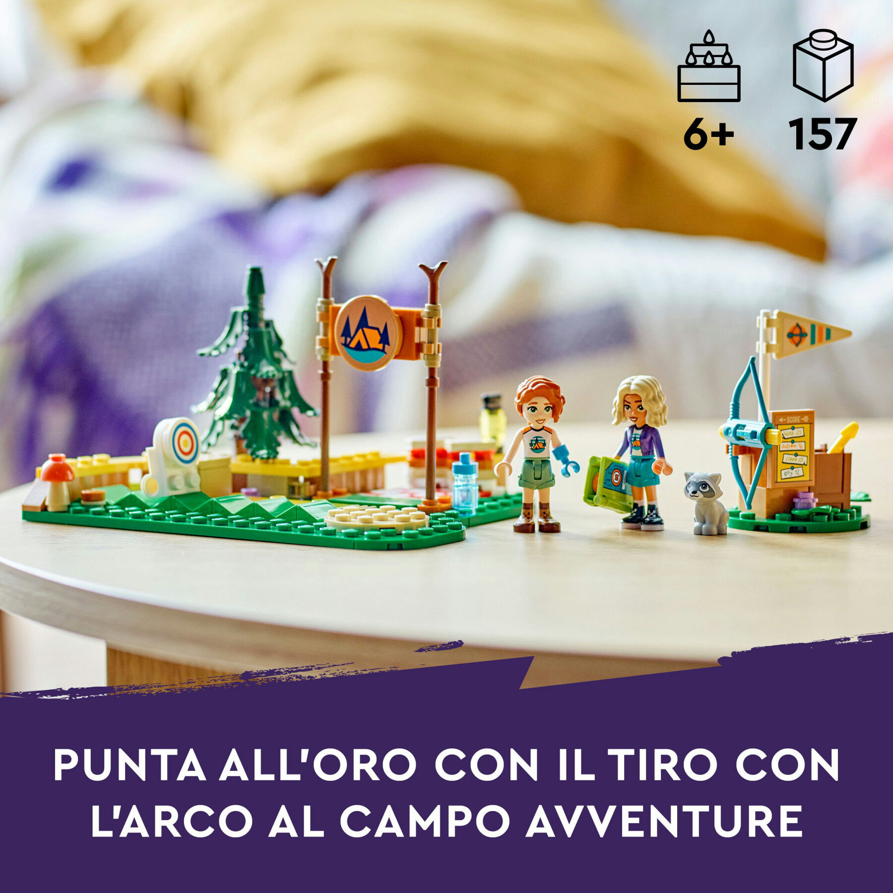 Lego friends 42622 tiro con l'arco al campo avventure, giochi sportivi per bambini 6+ con frecce giocattolo e 2 mini bamboline - LEGO FRIENDS