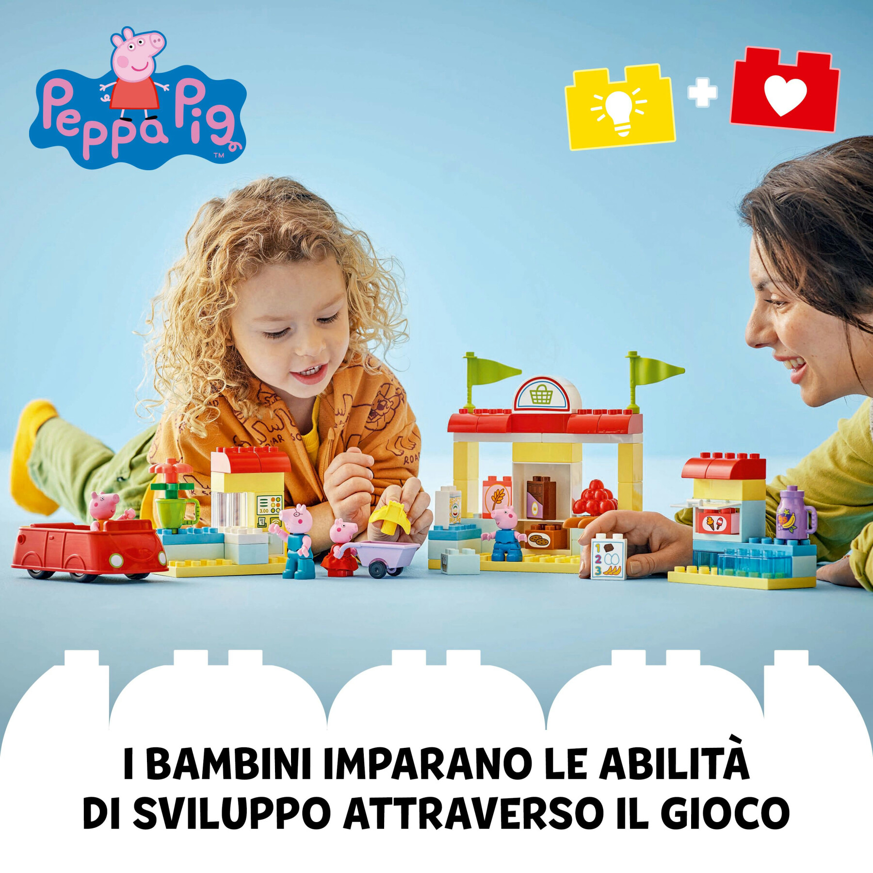 Lego duplo 10434 il supermercato di peppa pig con macchina giocattolo e negozio da costruire, giochi educativi per bambini 2+ - LEGO DUPLO, PEPPA PIG