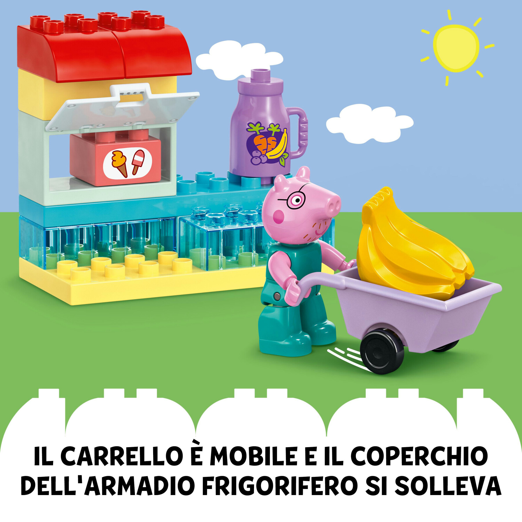 Lego duplo 10434 il supermercato di peppa pig con macchina giocattolo e negozio da costruire, giochi educativi per bambini 2+ - LEGO DUPLO, PEPPA PIG