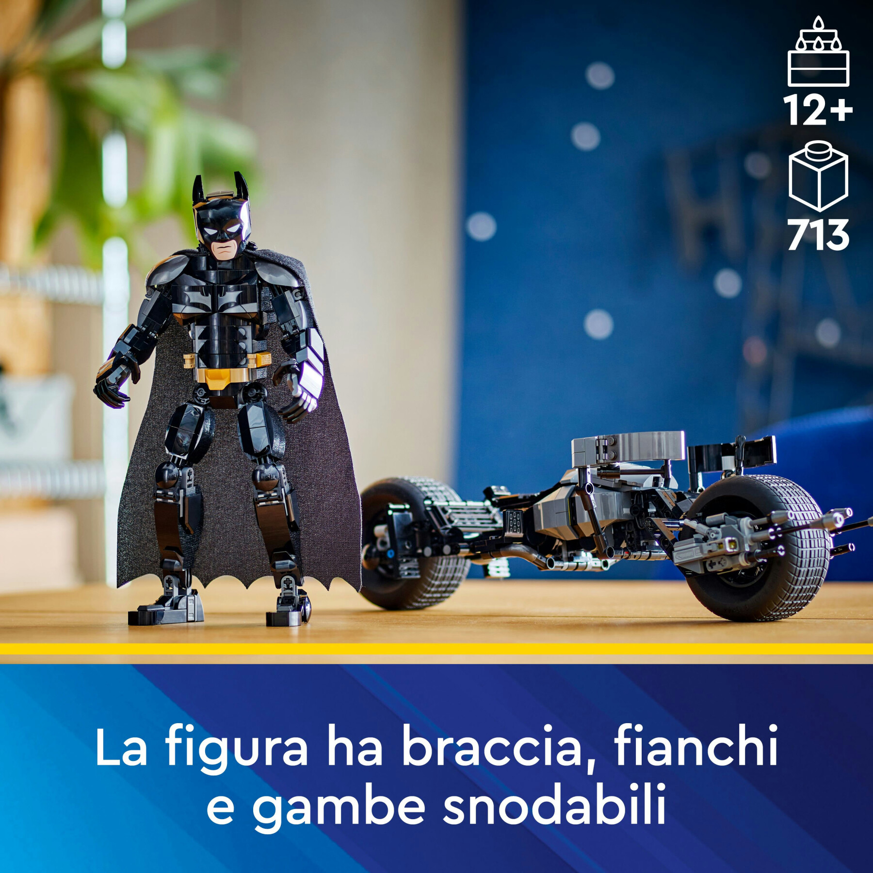 Lego dc 76273 il personaggio costruibile di batman con bat-pod, moto e action figure supereroe giocattolo, regalo per bambini - LEGO SUPER HEROES