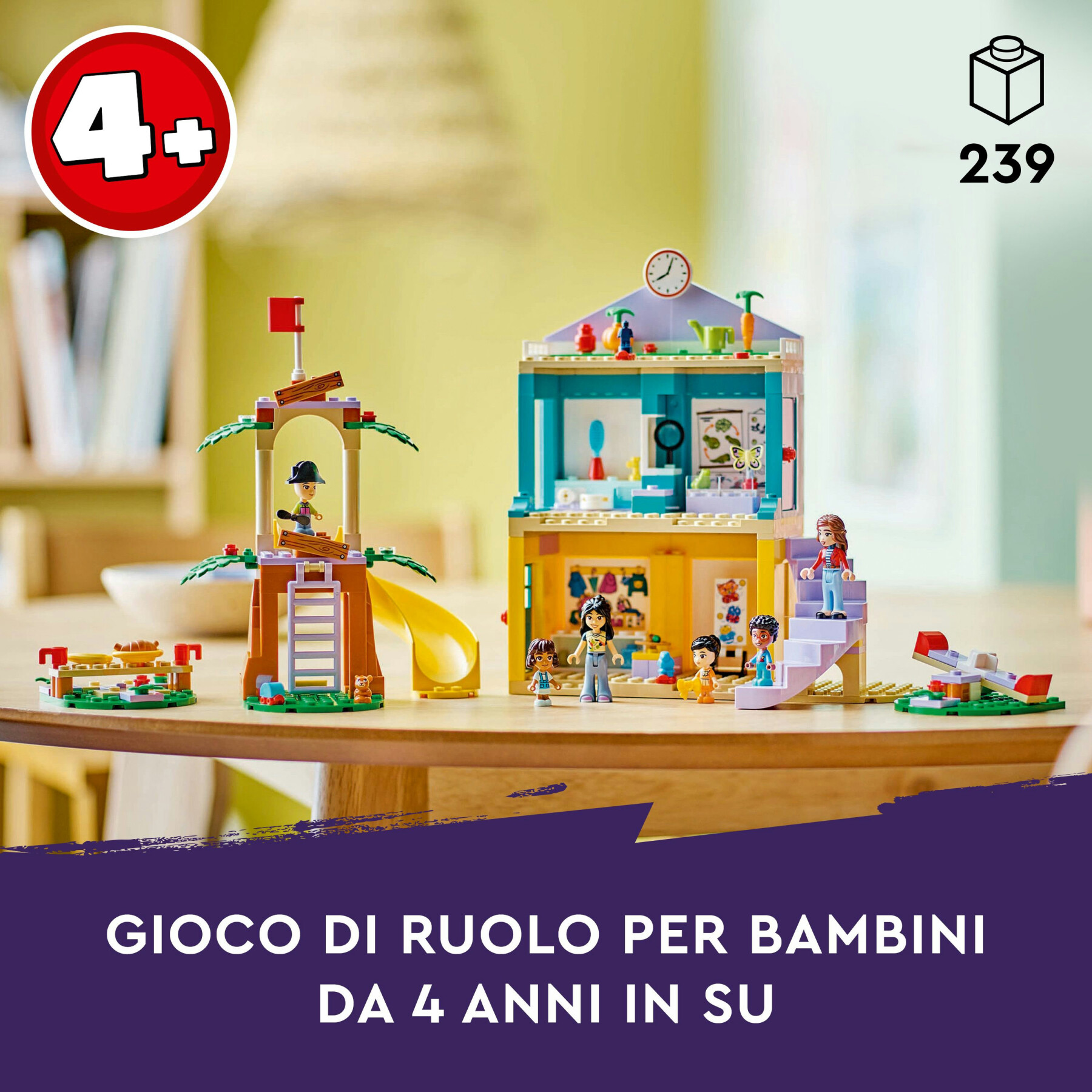 Lego friends 42636 l’asilo nido di heartlake city, giochi educativi per bambini 4+ con 6 personaggi e un coniglio, idea regalo - LEGO FRIENDS