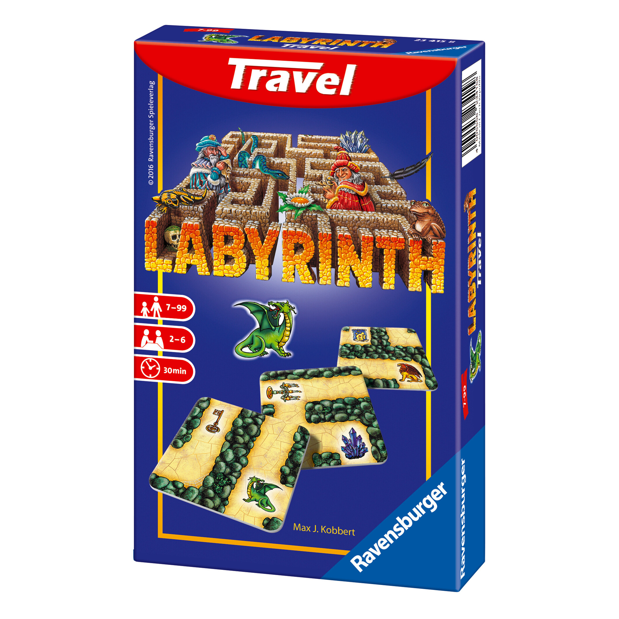 Ravensburger - labyrinth travel edition, gioco di carte tascabile, 2-6 giocatori, 7+ anni - 