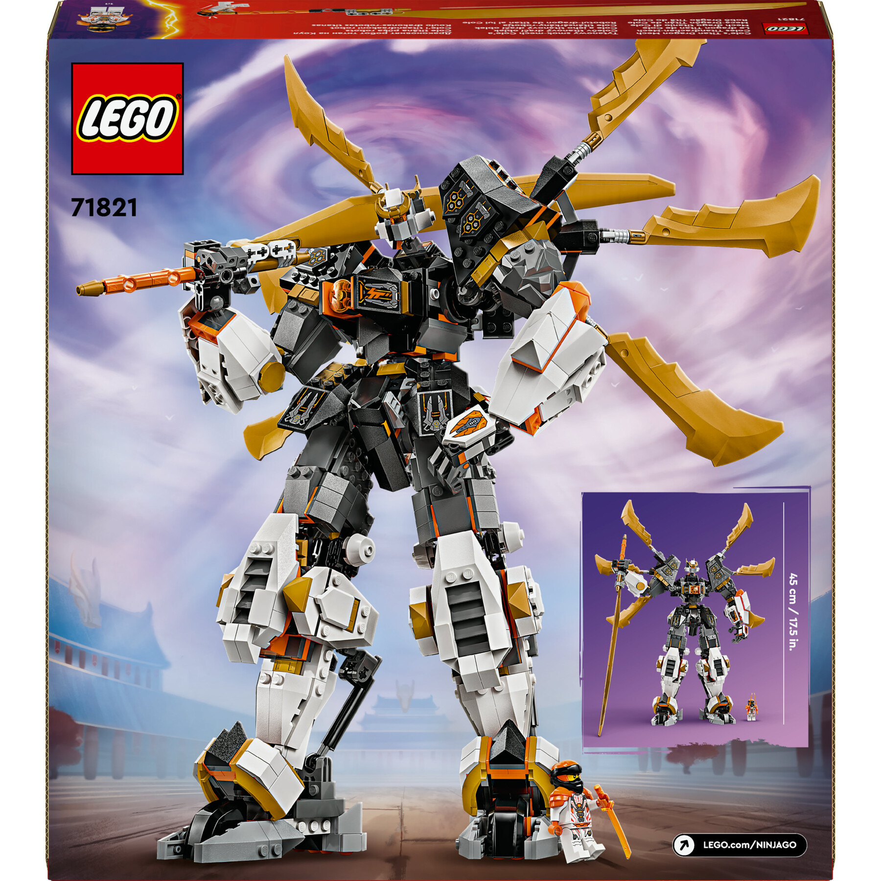 Lego ninjago 71821 mech drago titanio di cole, grande set di giochi per bambini 12+ con spada giocattolo e 1 minifigure - LEGO NINJAGO