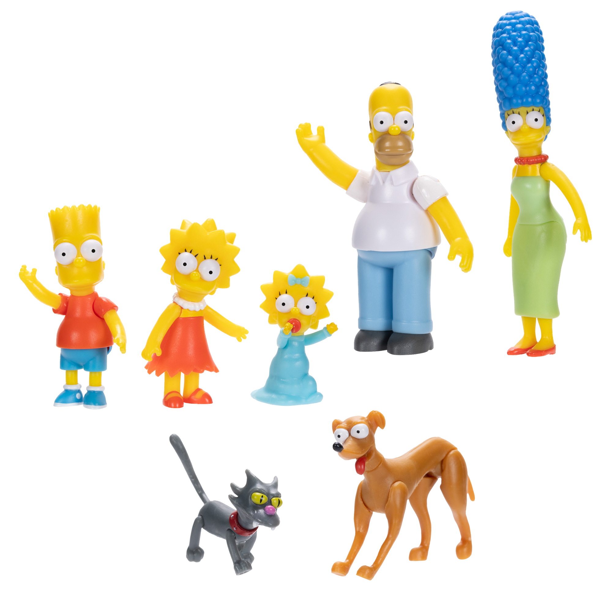 The simpsons 2.5" set  figure assortite in scala 2,5"- homer, marge, bart, lisa e maggie - SIMPSONS