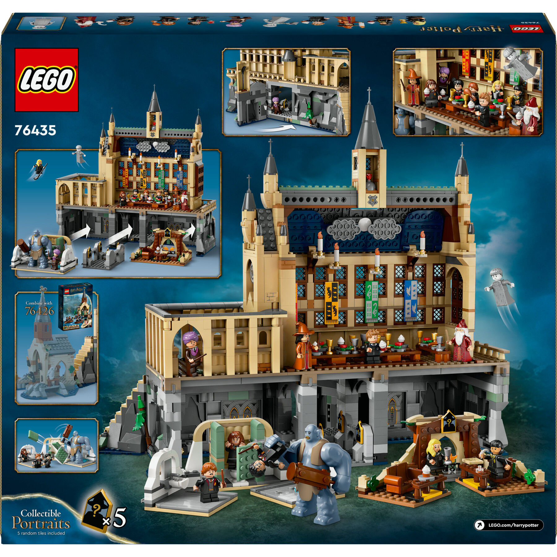 Lego harry potter 76435 castello di hogwarts: sala grande, giocattolo da collezione con 11 minifigure, giochi per bambini 10+ - LEGO® Harry Potter™