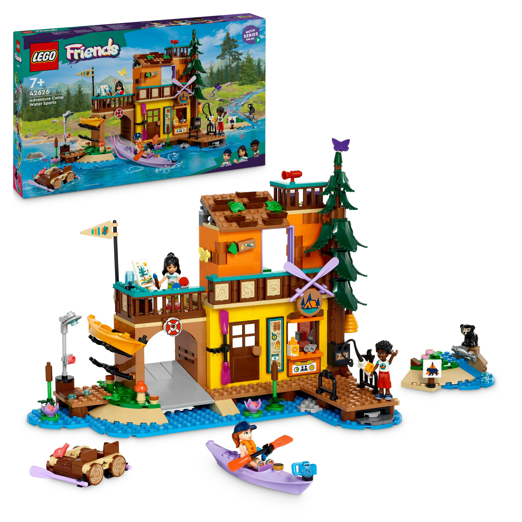 Lego friends 42626 campo avventura - sport acquatici, giochi di educativi per bambini 7+ anni con molo e campeggio giocattolo - LEGO FRIENDS