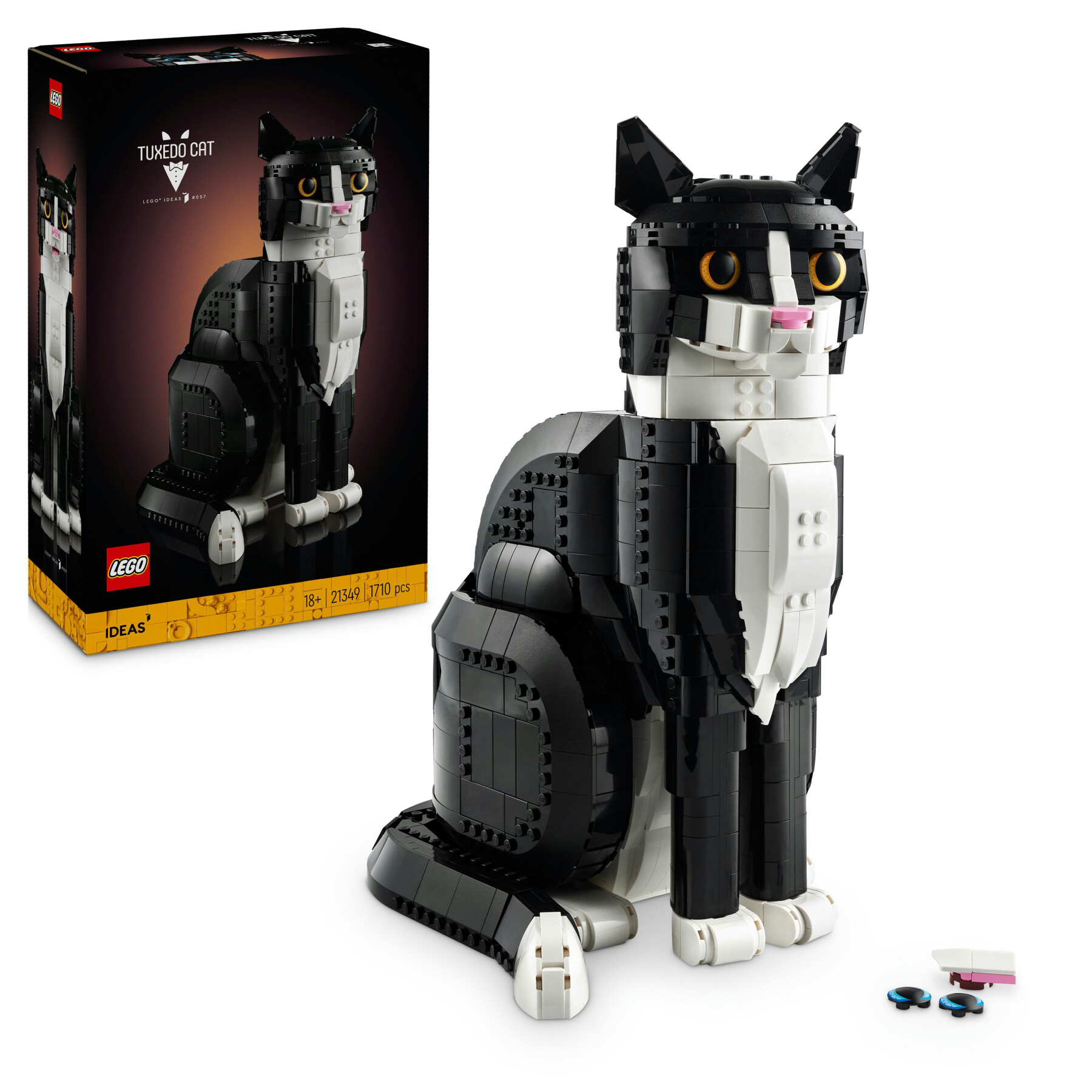 Lego ideas 21349 gatto tuxedo, kit di costruzione per adulti da collezione, idea regalo per lui o lei, decorazione per casa - LEGO IDEAS