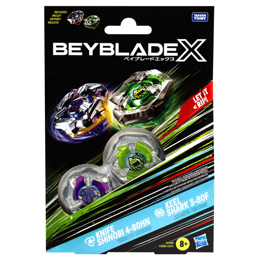 Hasbro beyblade x, dual pack, assortimento di 2 trottole beyblade - BEYBLADE