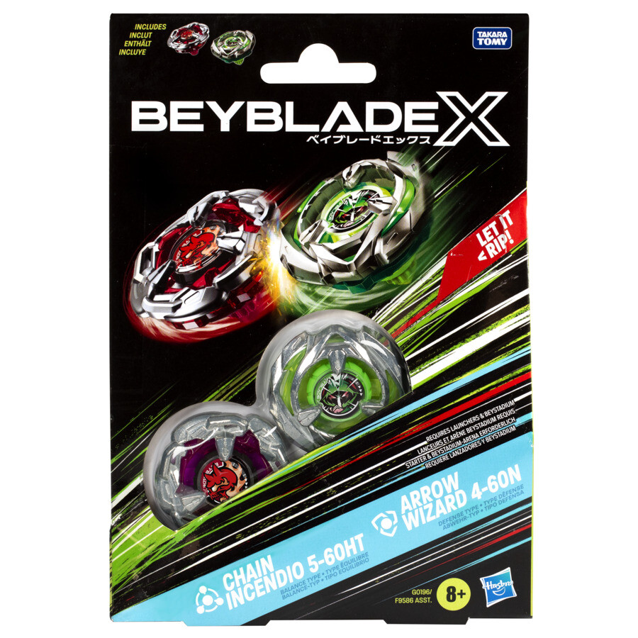 Hasbro beyblade x, dual pack, assortimento di 2 trottole beyblade - BEYBLADE