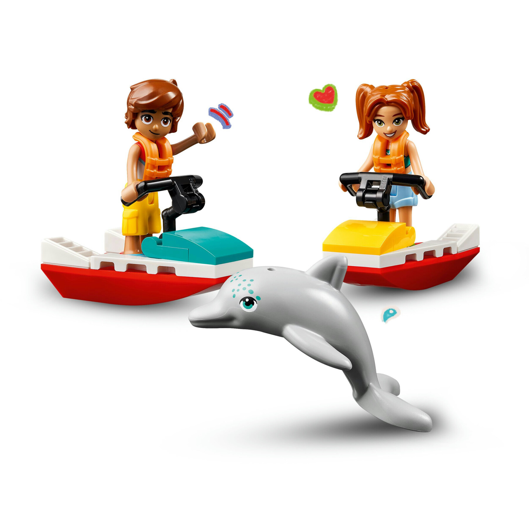 Lego friends 42623 moto d’acqua, giochi di ruolo per bambini 5+ con 2 mini doll e delfino, giocattoli da bagnino, idee regalo - LEGO FRIENDS