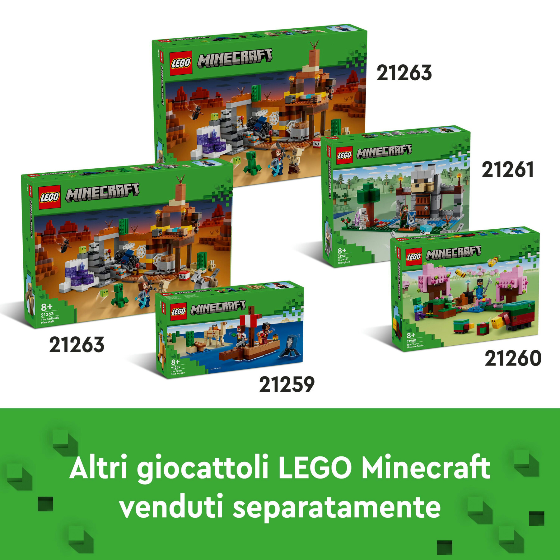 Lego minecraft 21264 l’enderdrago e la nave dell’end, giocattolo del bioma con drago e personaggi, giochi per bambini 8+ - MINECRAFT