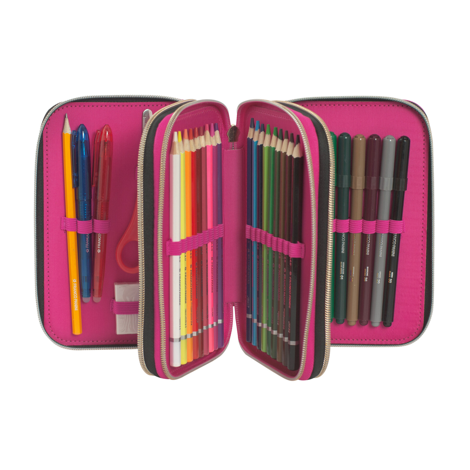 Astuccio scuola 3 zip con corredo rainbow high 2024/2025 - Rainbow High