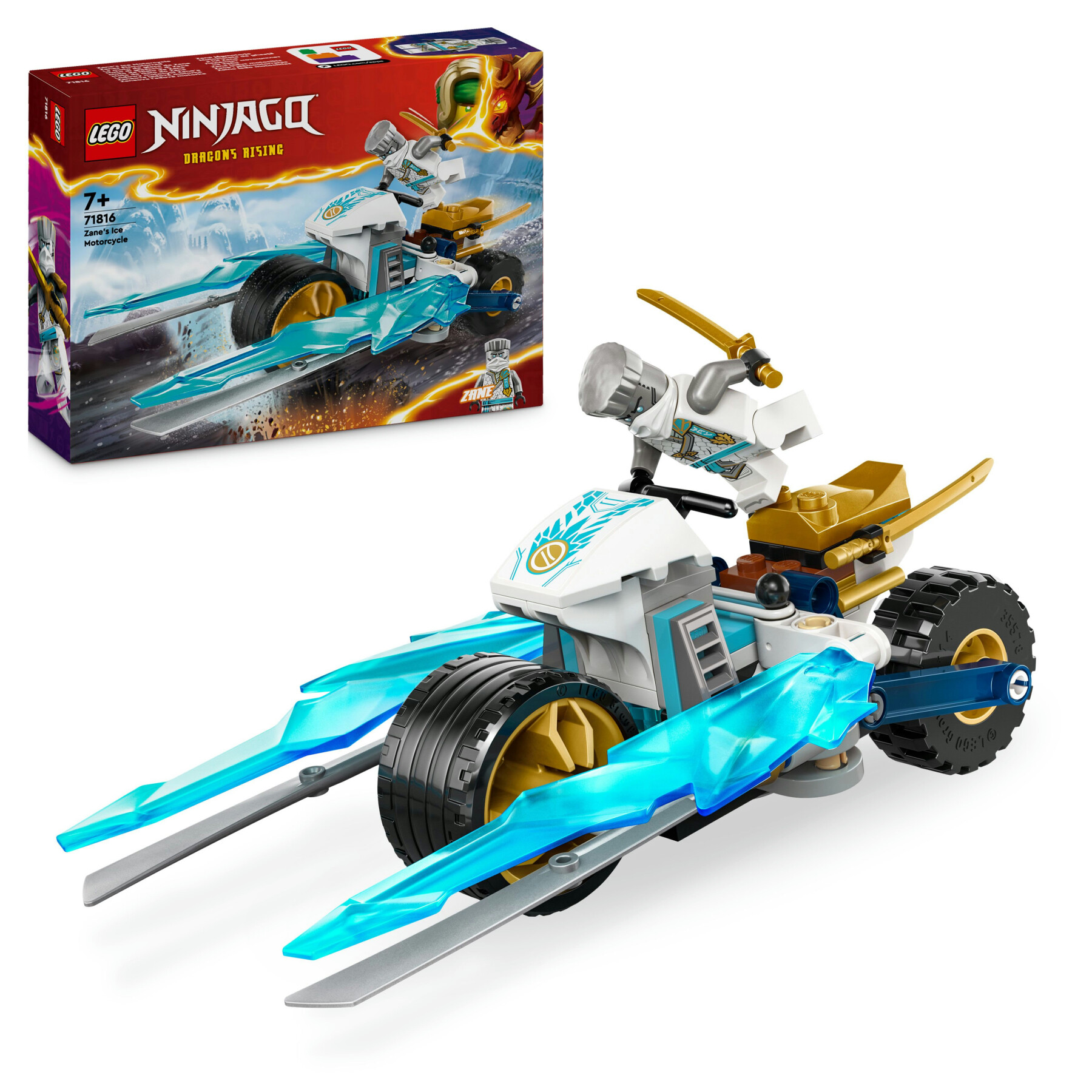 Lego ninjago 71816 moto di ghiaccio di zane, veicolo giocattolo da costruire con 1 minifigure, gioco d'azione per bambini 7+ - LEGO NINJAGO