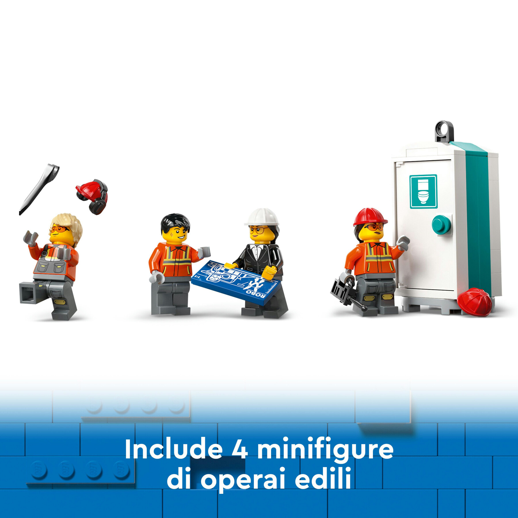 Lego city 60409 gru da cantiere mobile gialla, giochi creativi per bambini 9+, veicolo giocattolo con funzioni e 4 minifigure - LEGO CITY