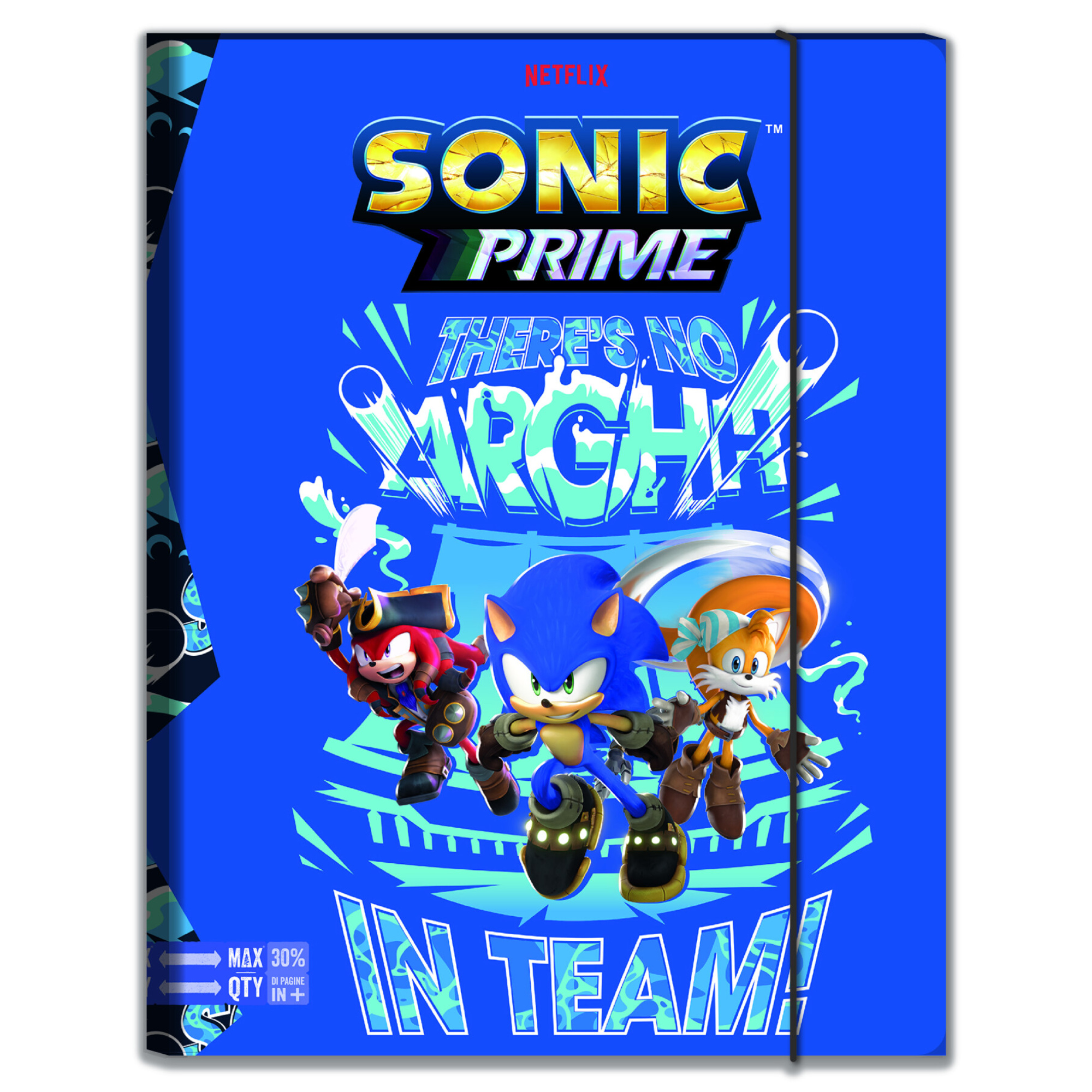 Cartella con elastico sonic prime - sonic - SEVEN