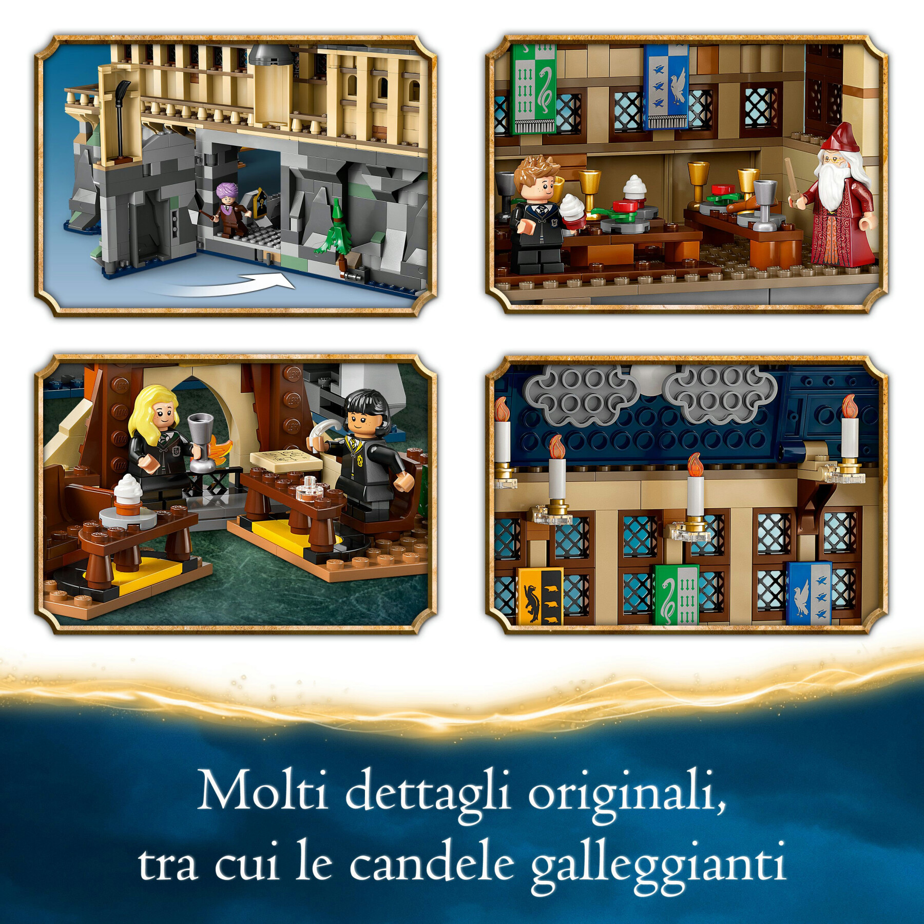 Lego harry potter 76435 castello di hogwarts: sala grande, giocattolo da collezione con 11 minifigure, giochi per bambini 10+ - LEGO® Harry Potter™