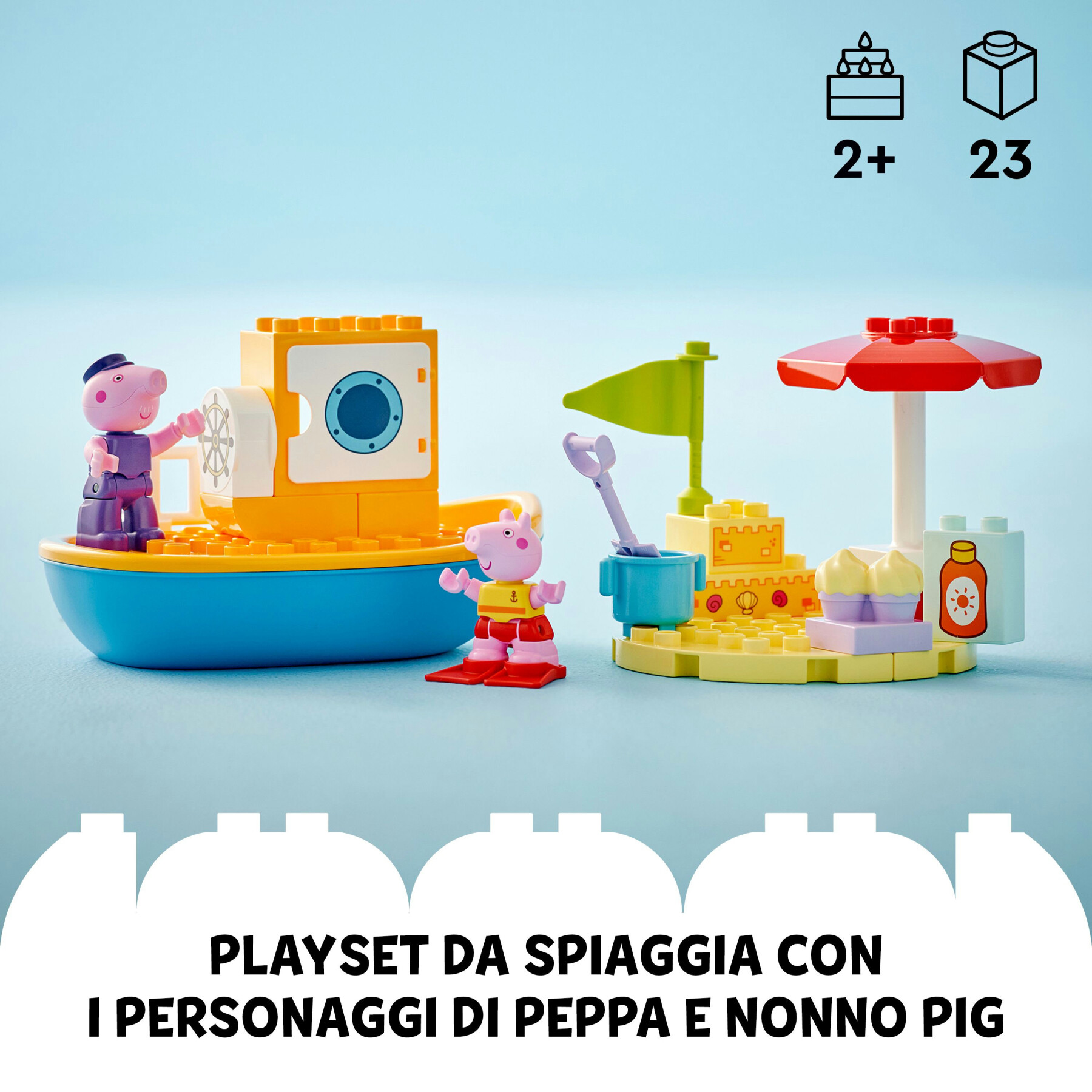 Lego duplo 10432 viaggio in barca di peppa pig, giochi educativi per bambini 2+ con 2 personaggi, idea regalo di compleanno - LEGO DUPLO, PEPPA PIG