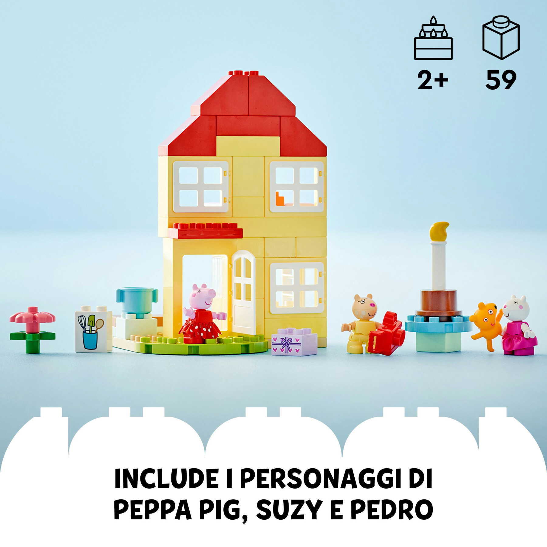 Lego duplo 10433 la casa del compleanno di peppa pig, giochi creativi per bambini 2+ anni con 3 personaggi, playset educativo - LEGO DUPLO, PEPPA PIG