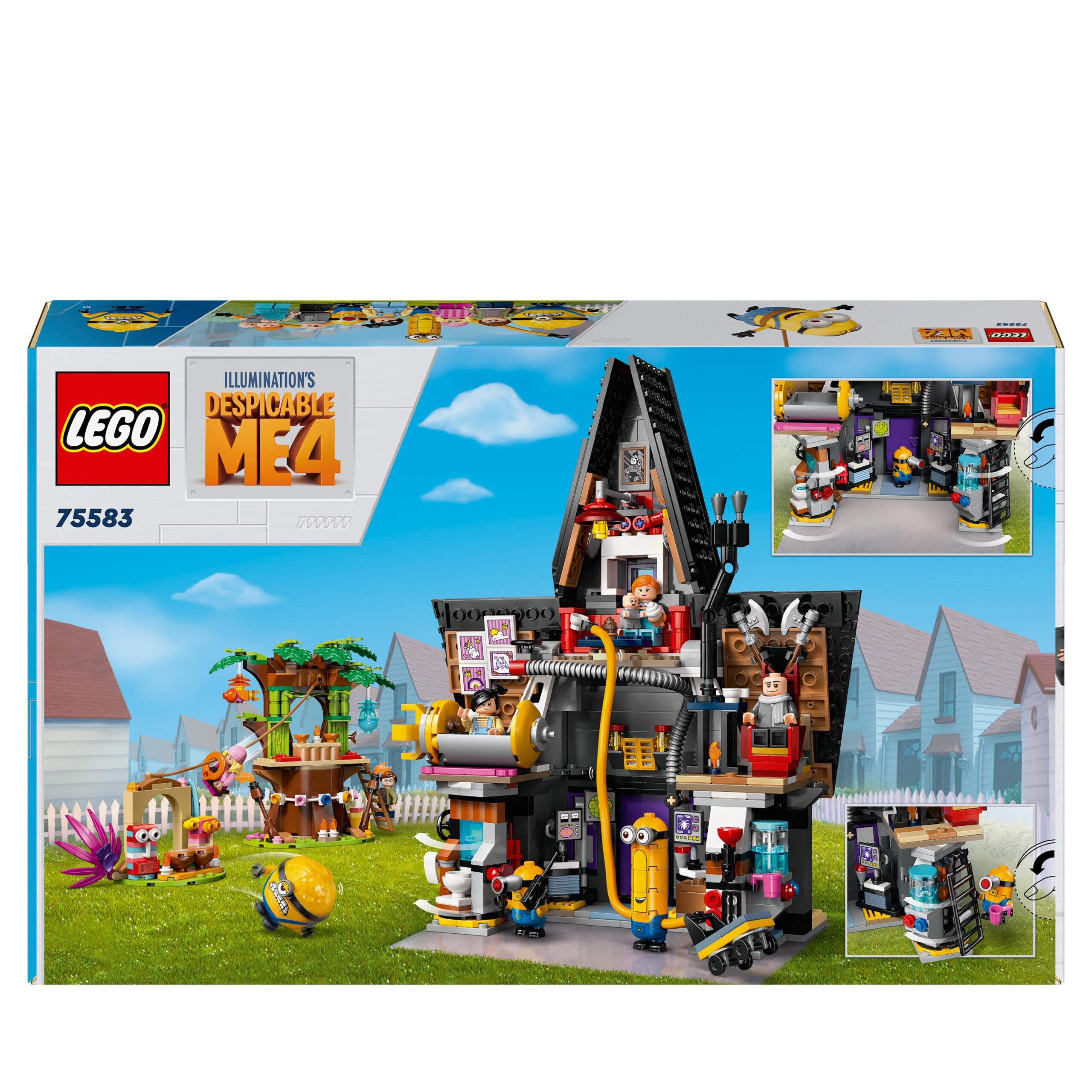 Lego cattivissimo me 75583 i minions e la villa della famiglia di gru con 2 case giocattolo da costruire per bambini 8+ - MINIONS, Lego