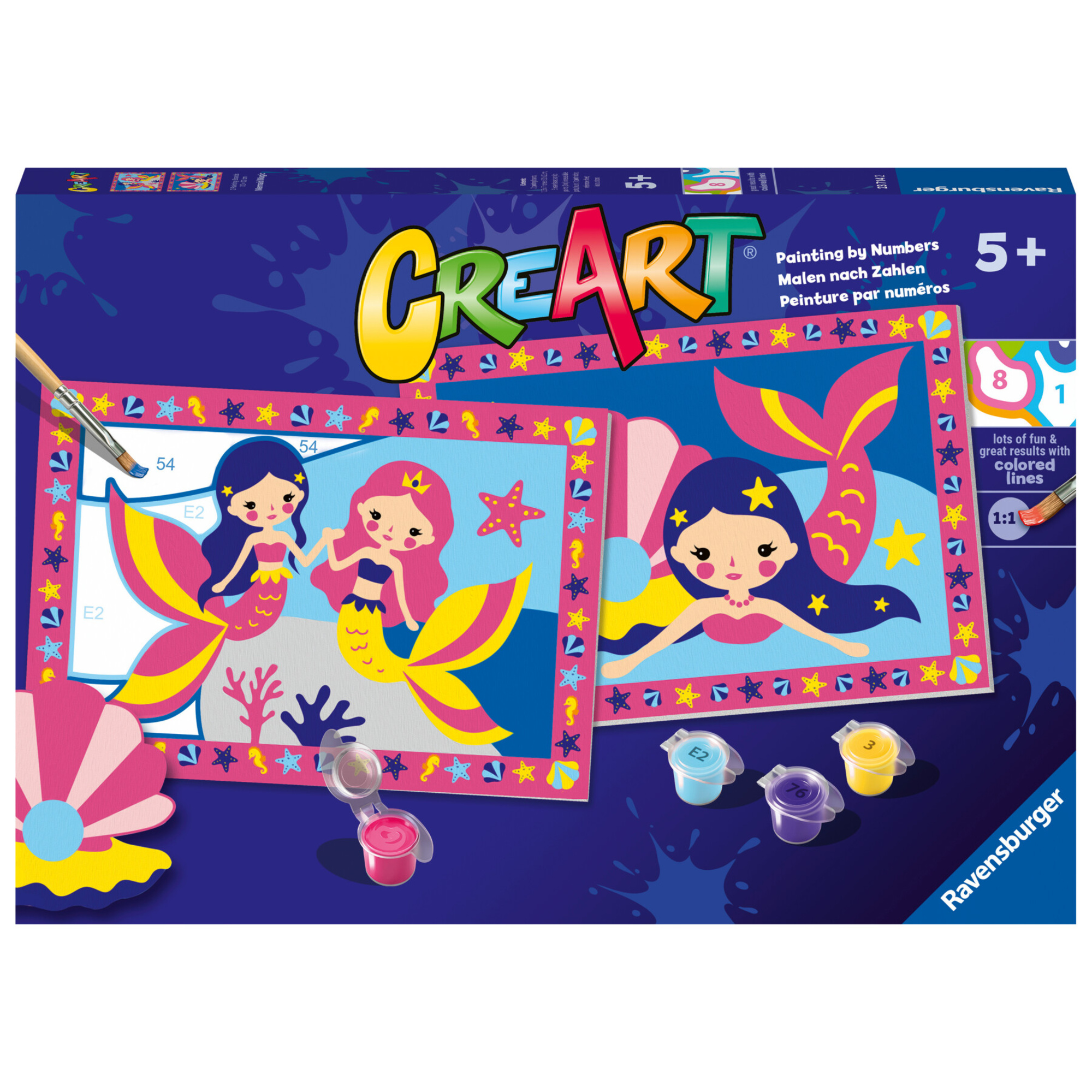 Ravensburger - creart serie junior, magiche sirene, 5+ - CREART