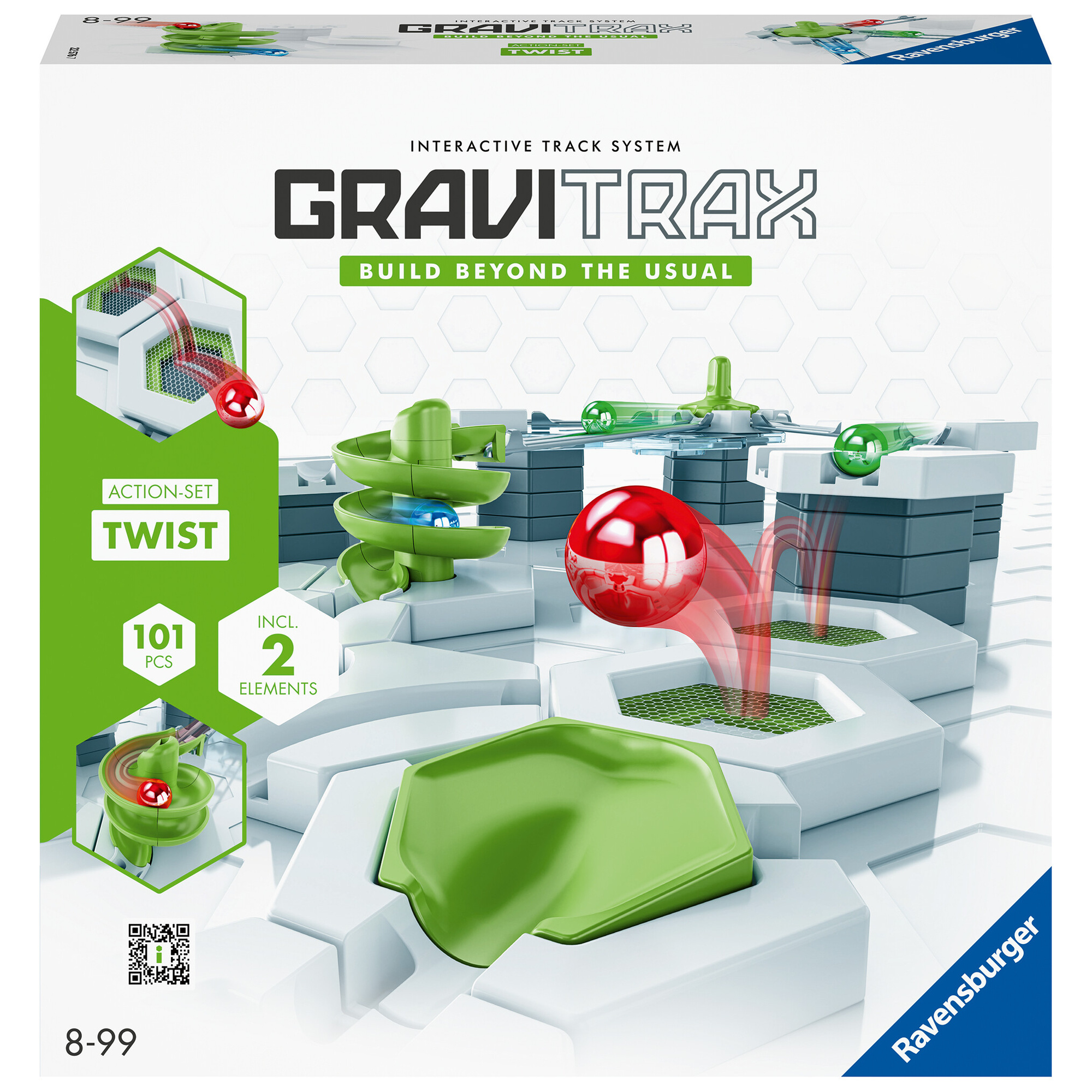 Ravensburger gravitrax action-set twister starter set, pista di biglie, gioco educativo stem, più di 100 pz, compatibile con tutti i gravitrax, 8+ - GRAVITRAX