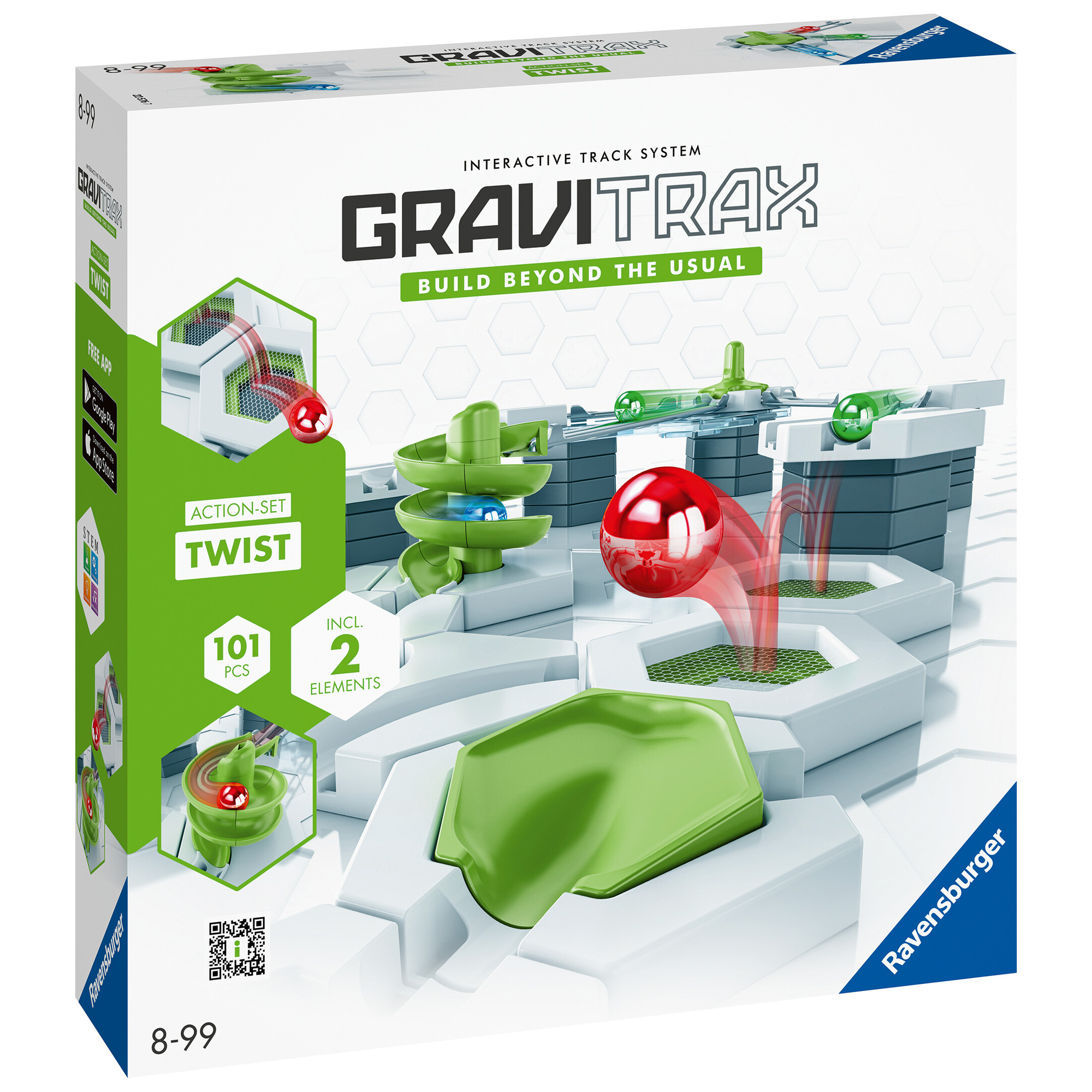 Ravensburger gravitrax action-set twister starter set, pista di biglie, gioco educativo stem, più di 100 pz, compatibile con tutti i gravitrax, 8+ - GRAVITRAX, RAVENSBURGER