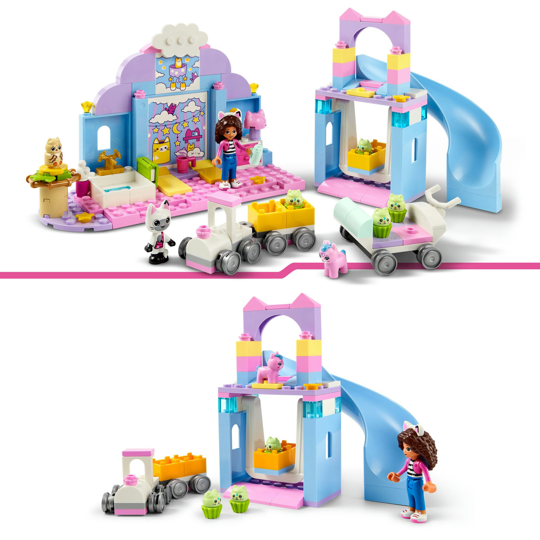 Lego la casa delle bambole di gabby 10796 asilo gatto-orecchio di gabby, giochi educativi per bambini 4+ anni con 6 personaggi - GABBY'S DOLLHOUSE