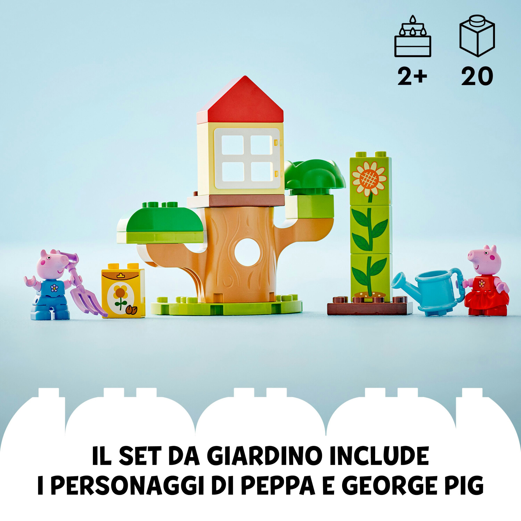 Lego duplo 10431 il giardino e la casa sull’albero di peppa pig, giochi educativi per bambini 2+ anni, playset con personaggi - LEGO DUPLO, PEPPA PIG