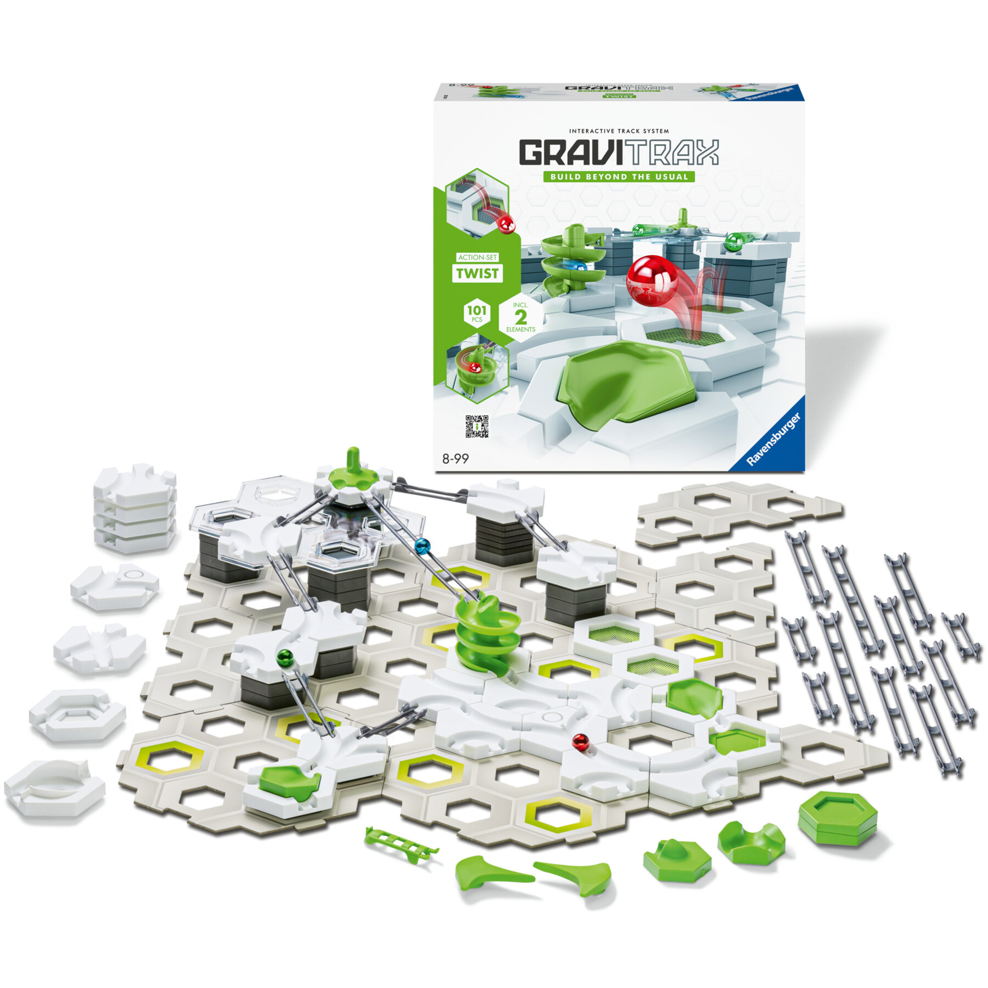 Ravensburger gravitrax action-set twister starter set, pista di biglie, gioco educativo stem, più di 100 pz, compatibile con tutti i gravitrax, 8+ - GRAVITRAX, RAVENSBURGER