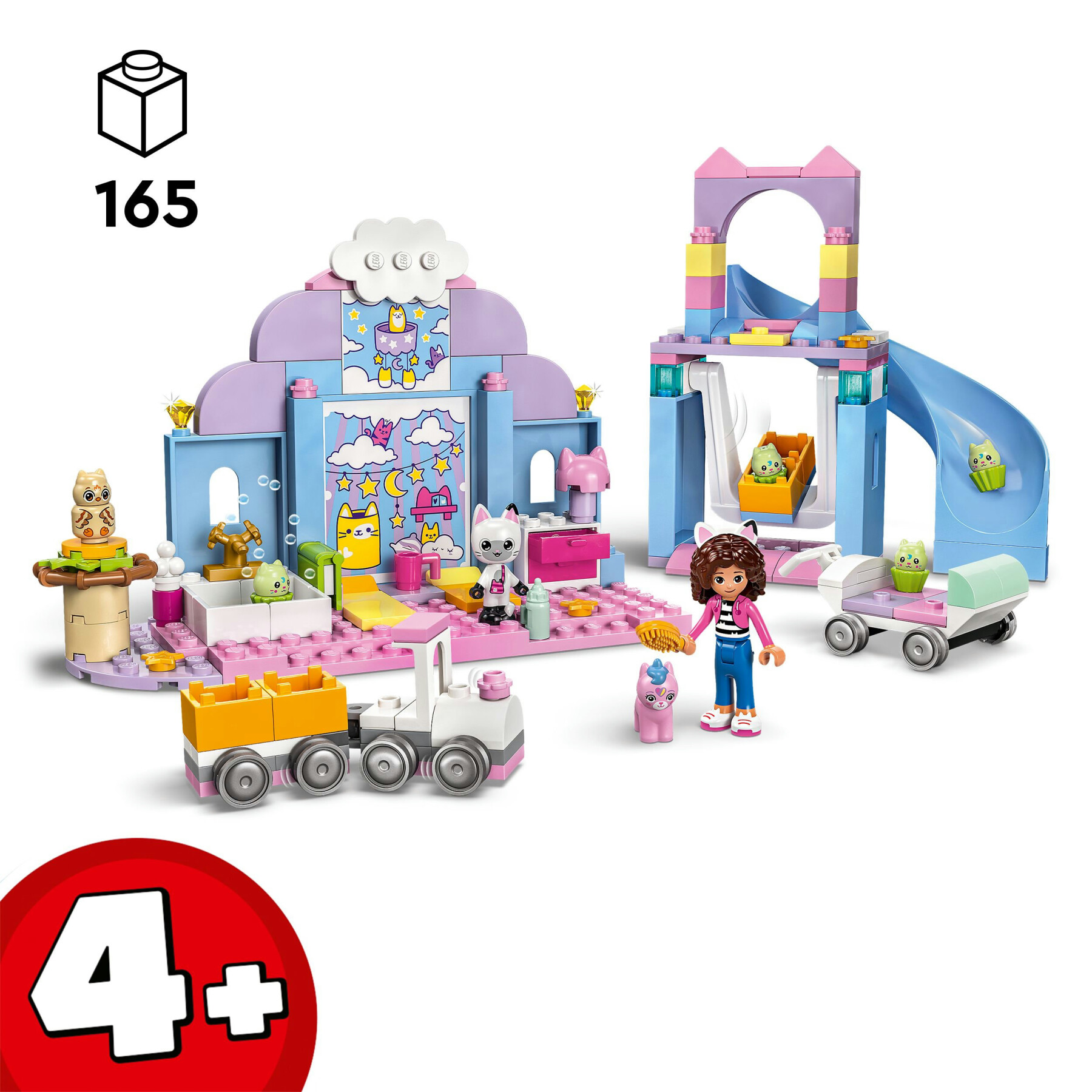 Lego la casa delle bambole di gabby 10796 asilo gatto-orecchio di gabby, giochi educativi per bambini 4+ anni con 6 personaggi - GABBY'S DOLLHOUSE