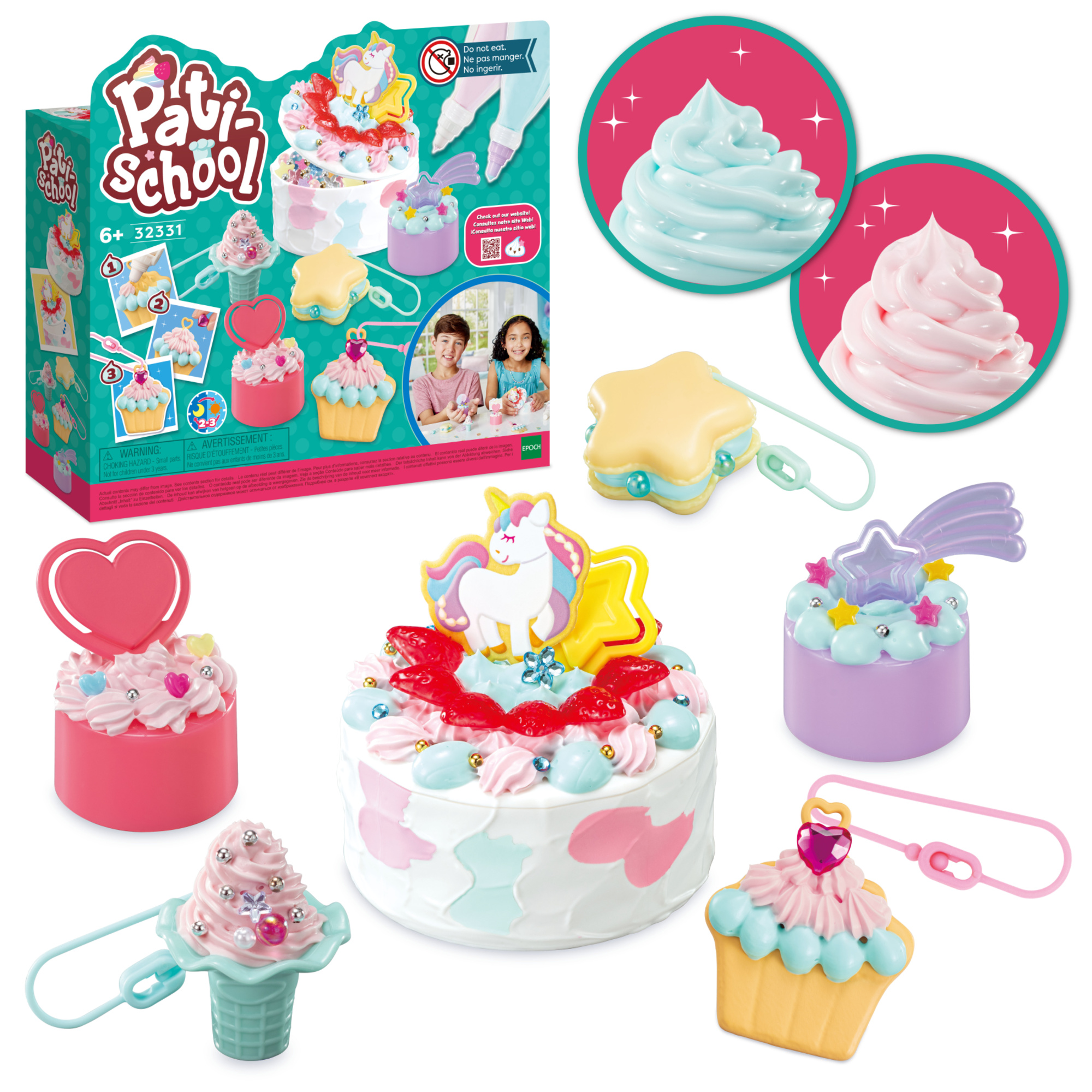 Pati school - glassa, decora e crea! creations kit - portachiavi pastello - 