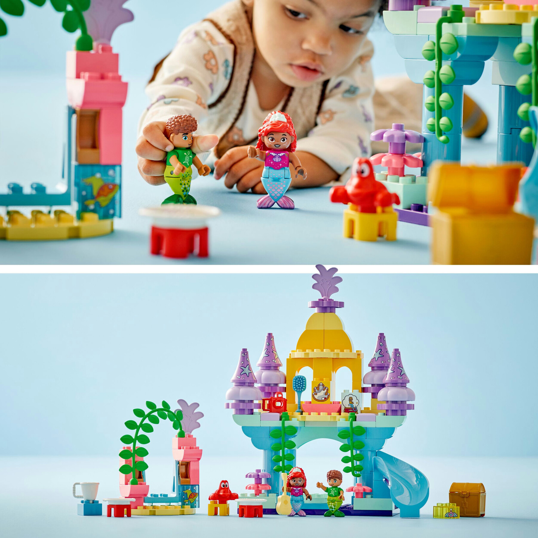 Lego duplo | disney 10435 il magico palazzo sottomarino di ariel, giochi per bambini 2+, castello giocattolo della sirenetta - LEGO DUPLO