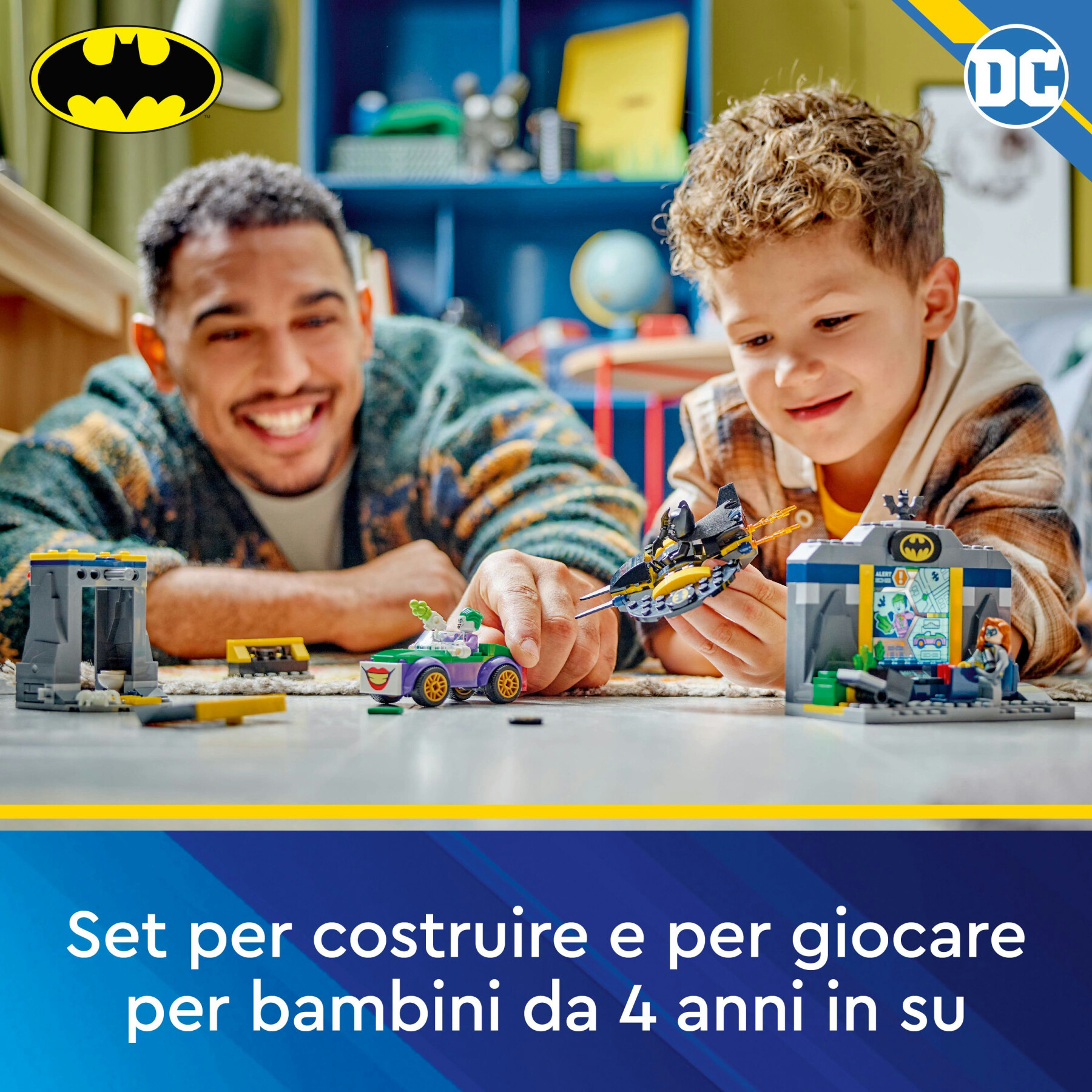 Lego dc 76272 batcaverna con batman, batgirl e the joker, giocattolo con action figure dei supereroi, giochi per bambini 4+ - LEGO SUPER HEROES